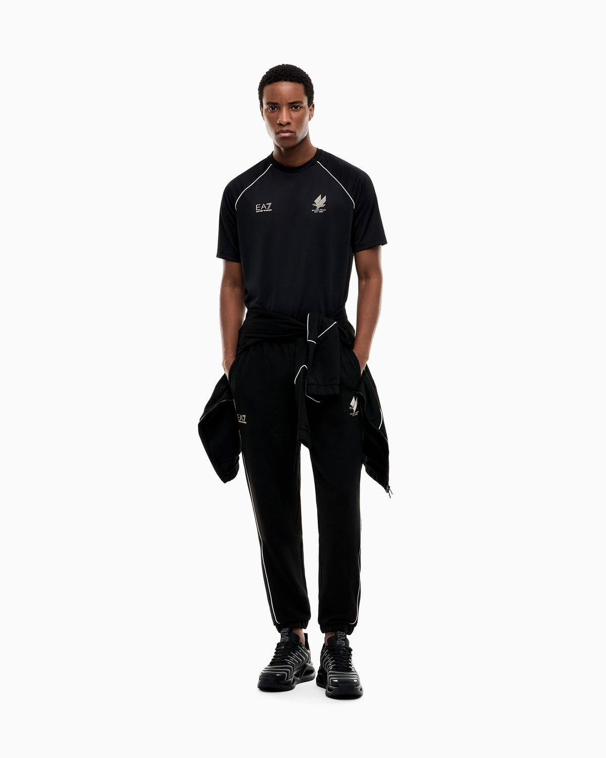 EA7 T-shirt Soccer regular fit in jersey with printed logo