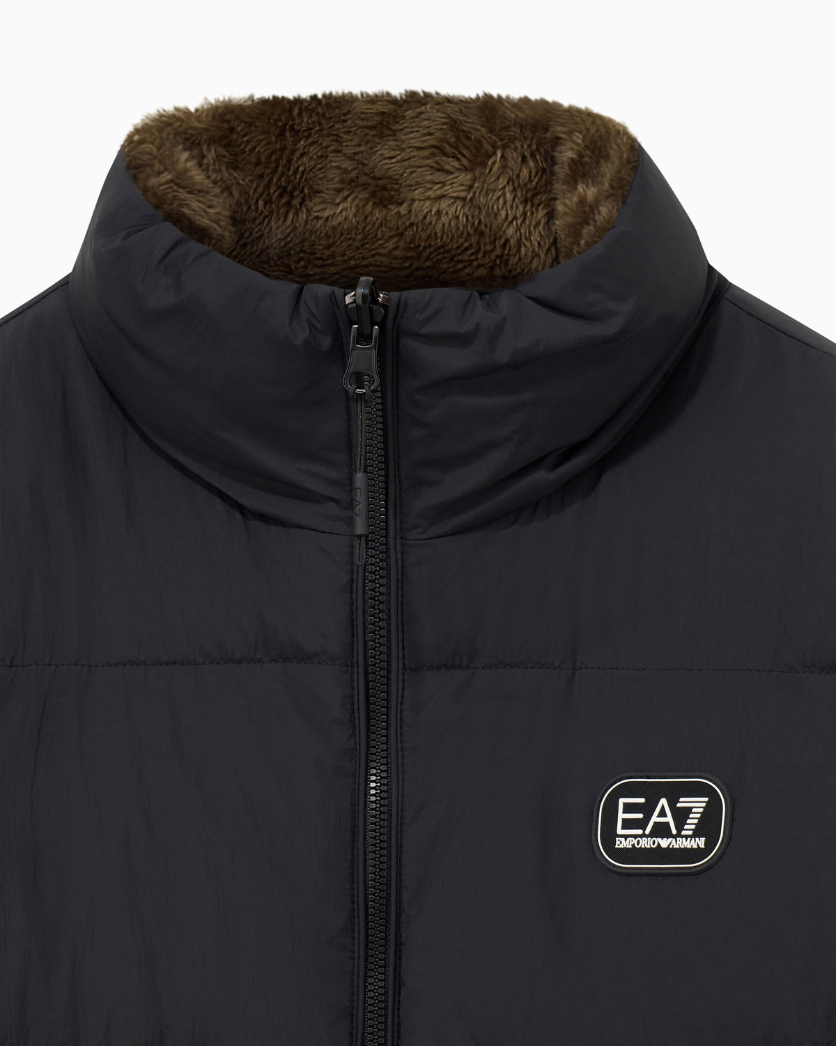 EA7 Reversible nylon and teddy jacket
