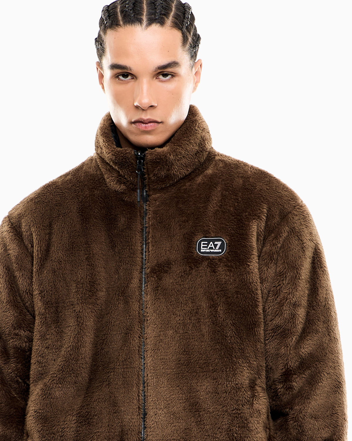 EA7 Reversible nylon and teddy jacket