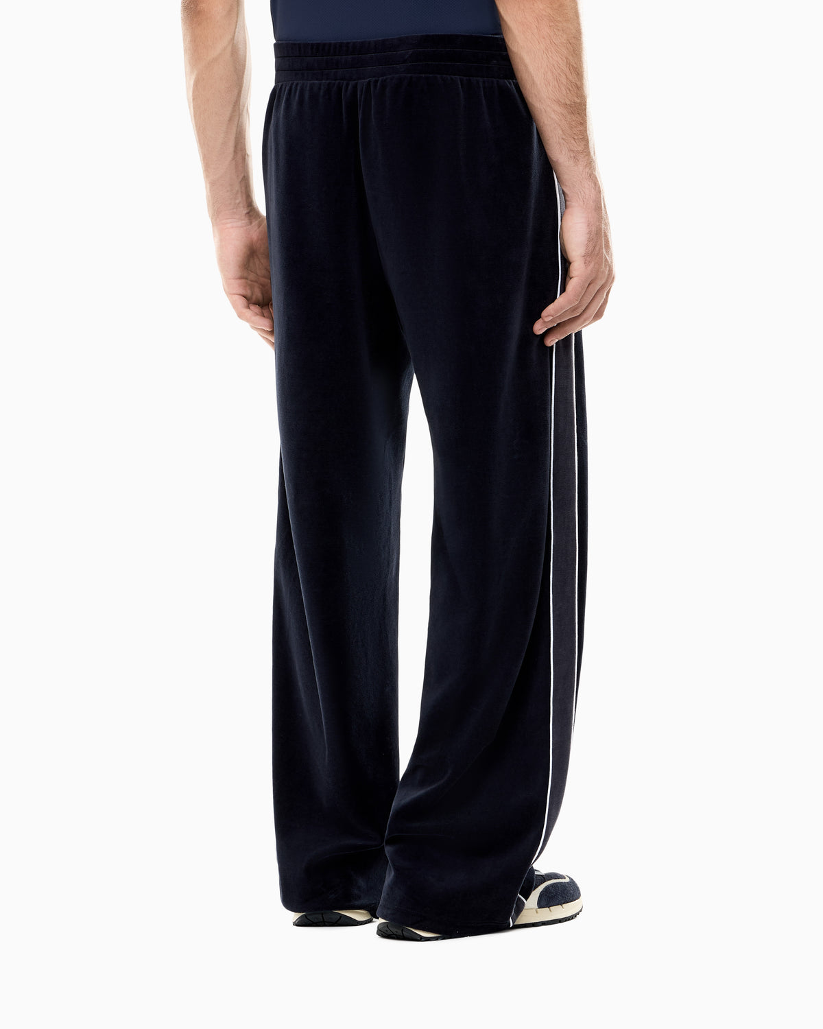 EA7 Regular fit trousers Tennis Club in cotton blend velour
