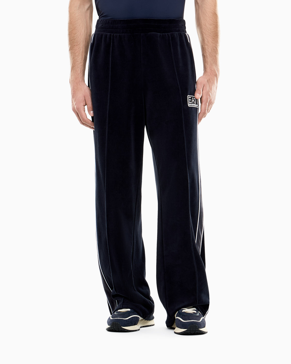 EA7 Regular fit trousers Tennis Club in cotton blend velour