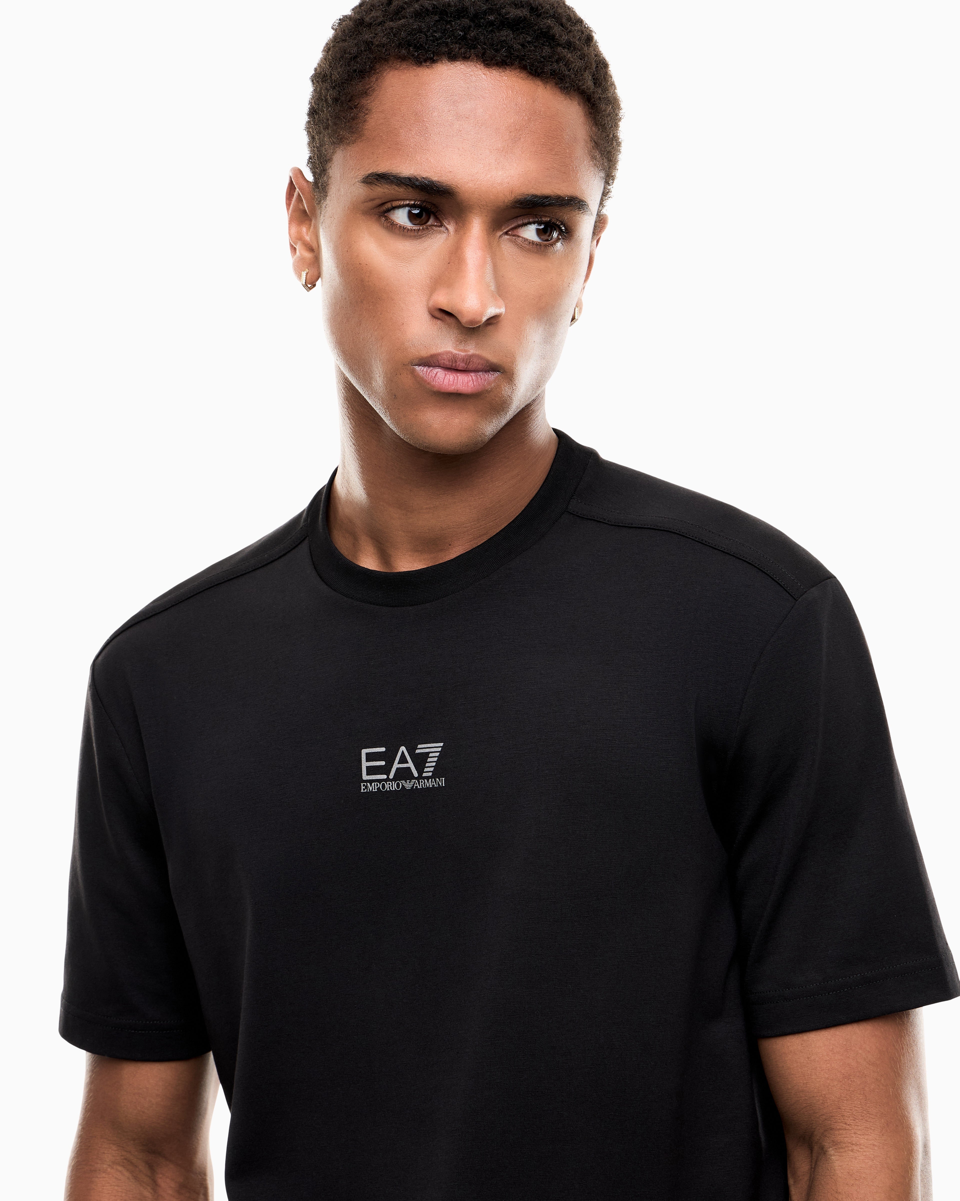 EA7 T-shirt Natural Ventus 7 in regular fit jersey