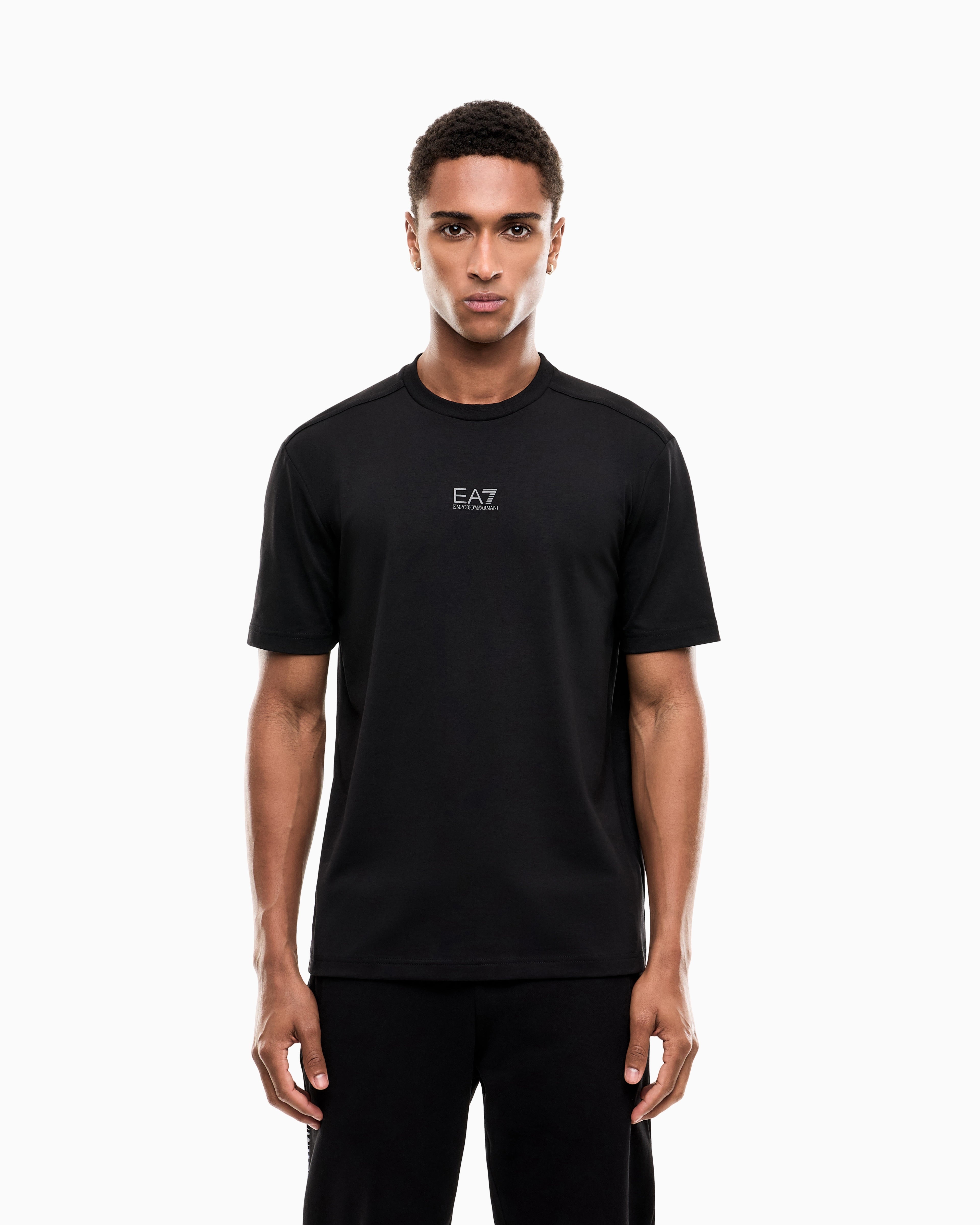 EA7 T-shirt Natural Ventus 7 in regular fit jersey