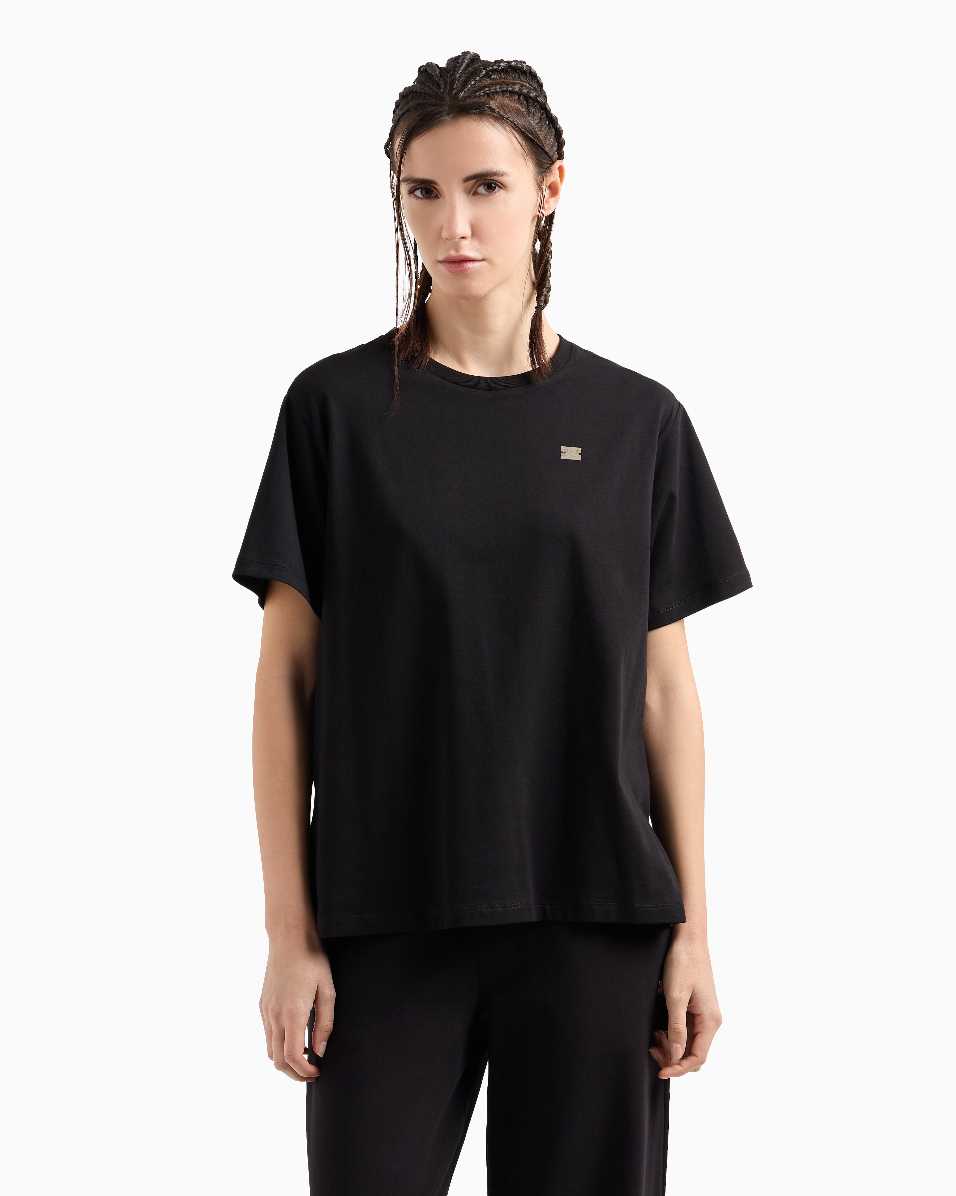 EA7 Core Lady stretch cotton jersey crew-neck T-shirt
