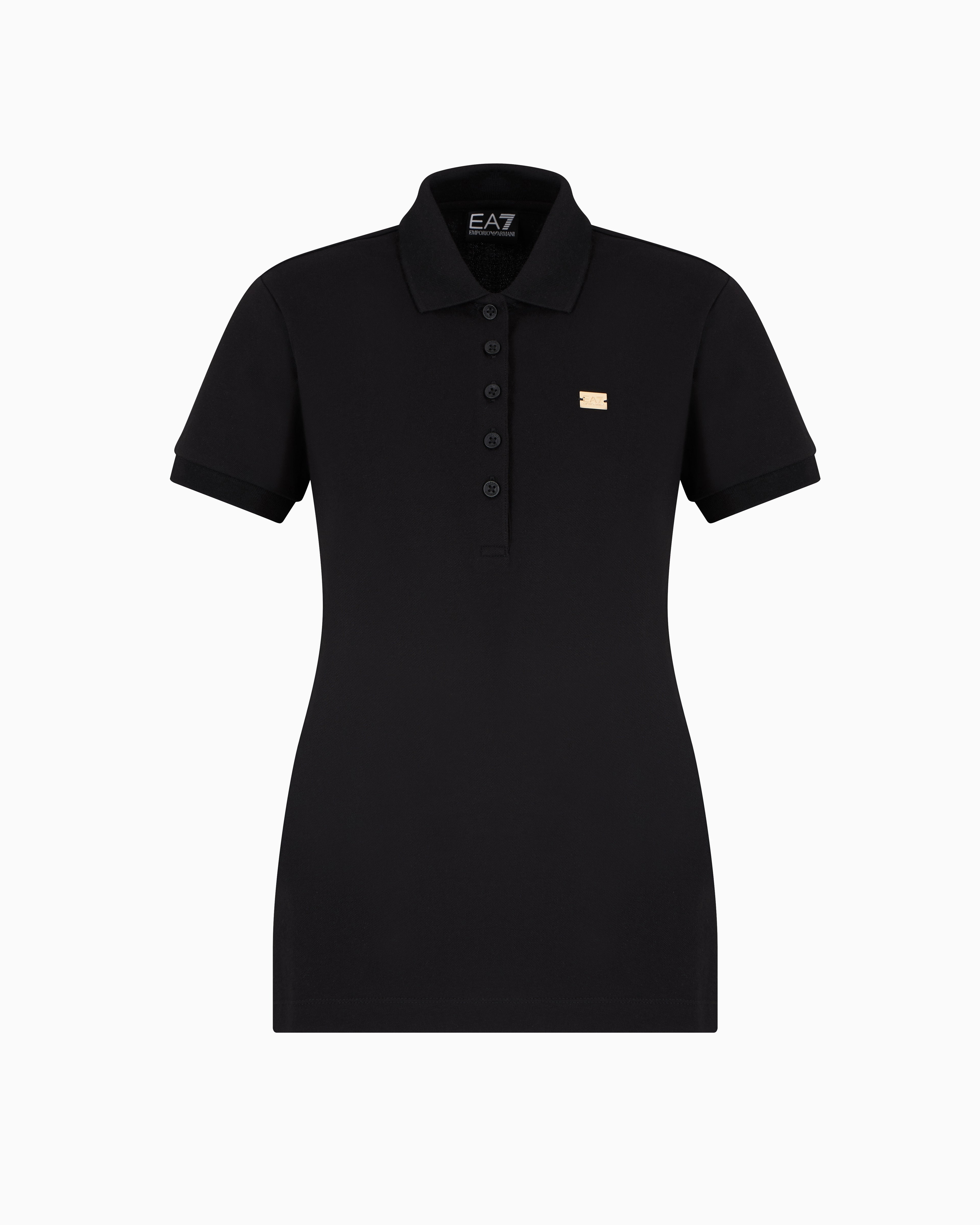 EA7 Core Lady stretch-cotton jersey polo shirt