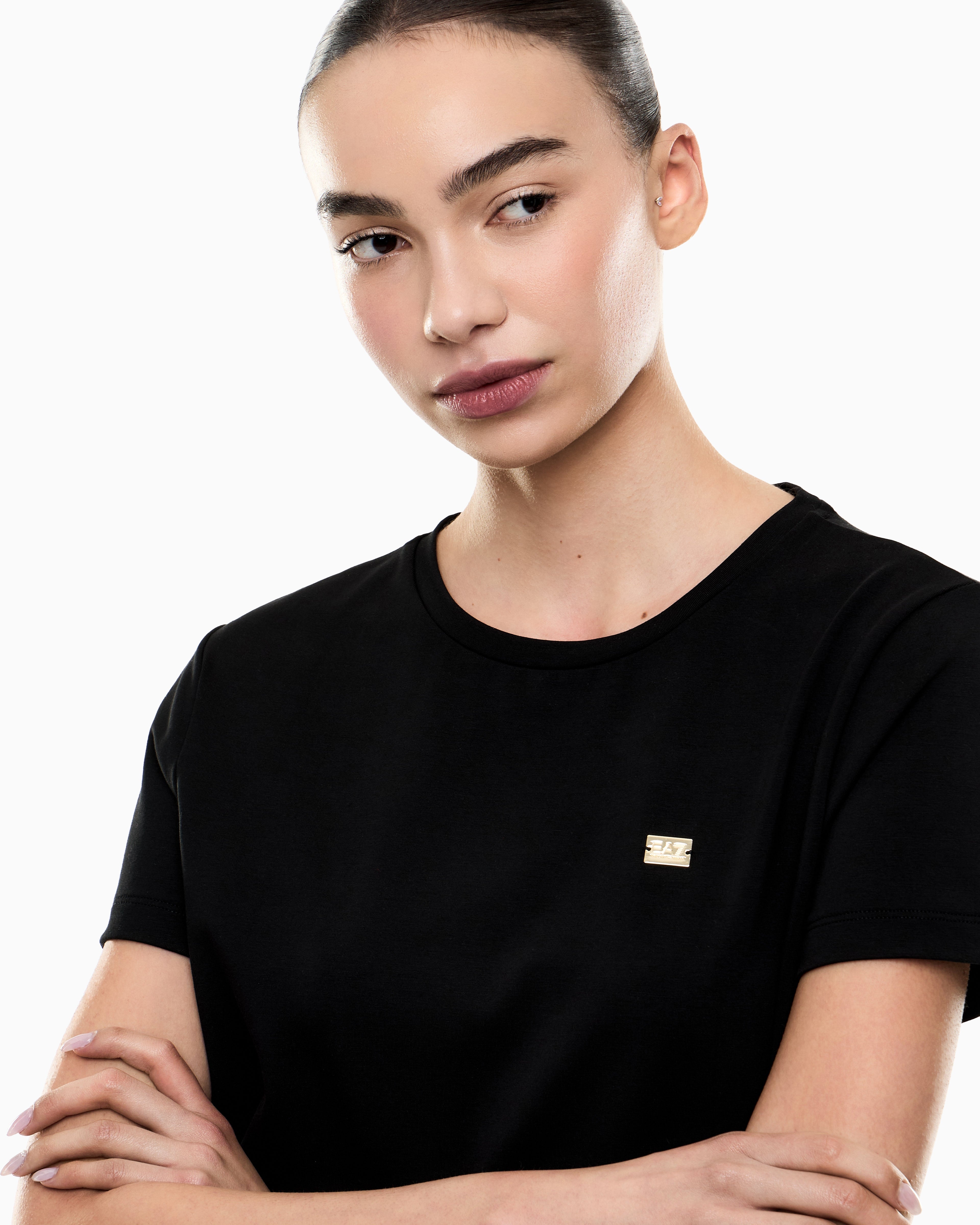 EA7 Core Lady stretch-cotton jersey short dress