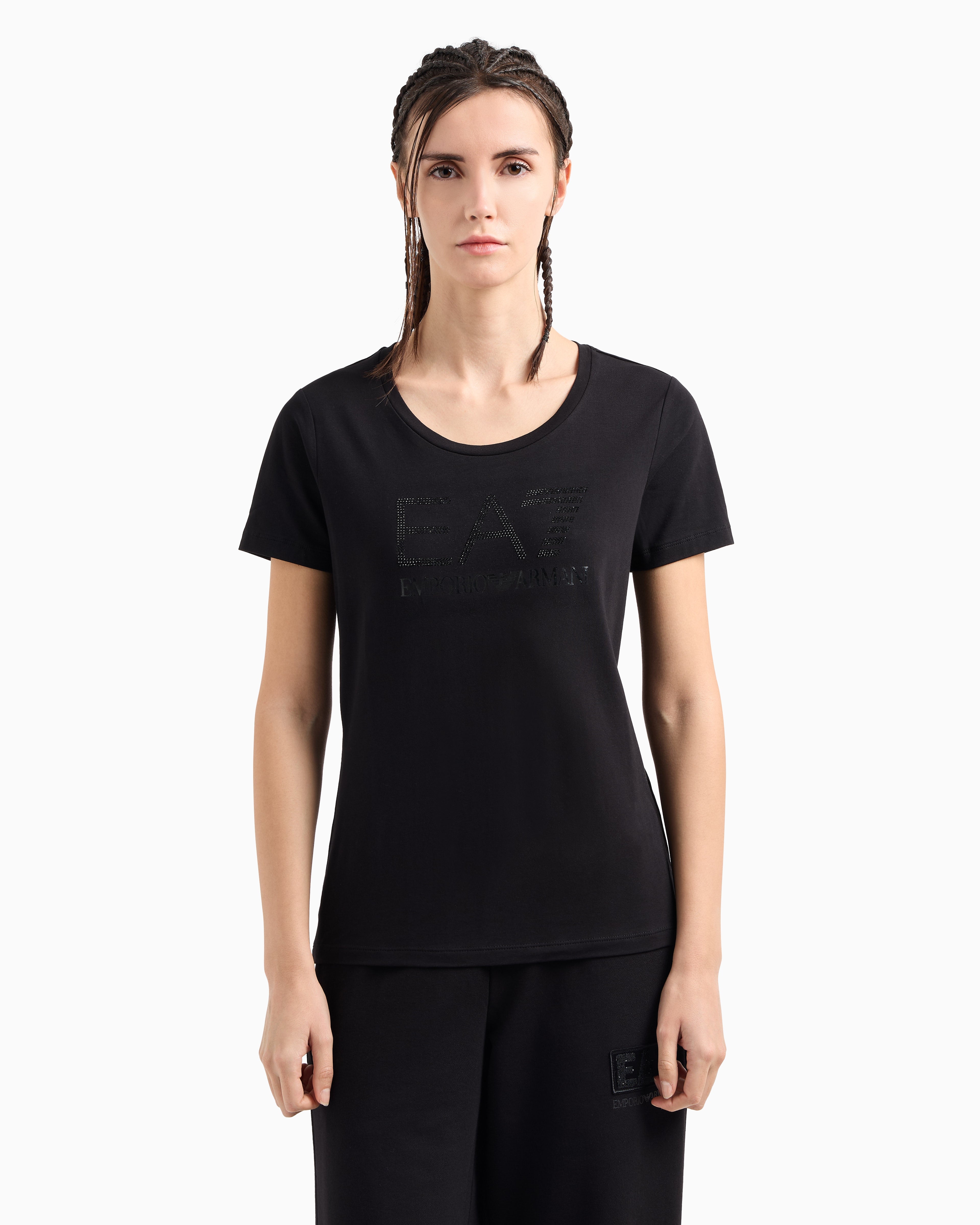 EA7 Logo Series stretch cotton-jersey T-shirt