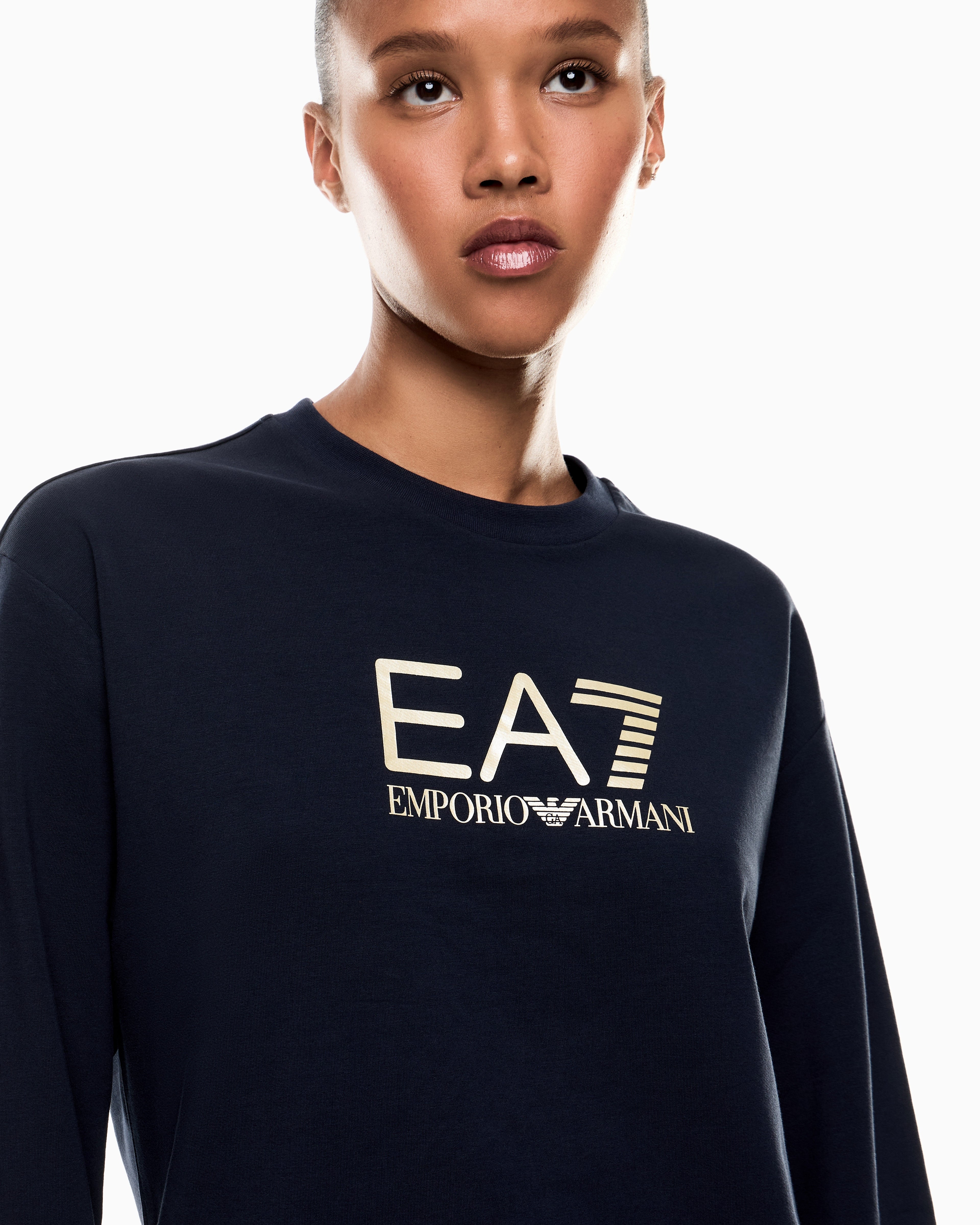 EA7 Stretch-cotton tracksuit with logo