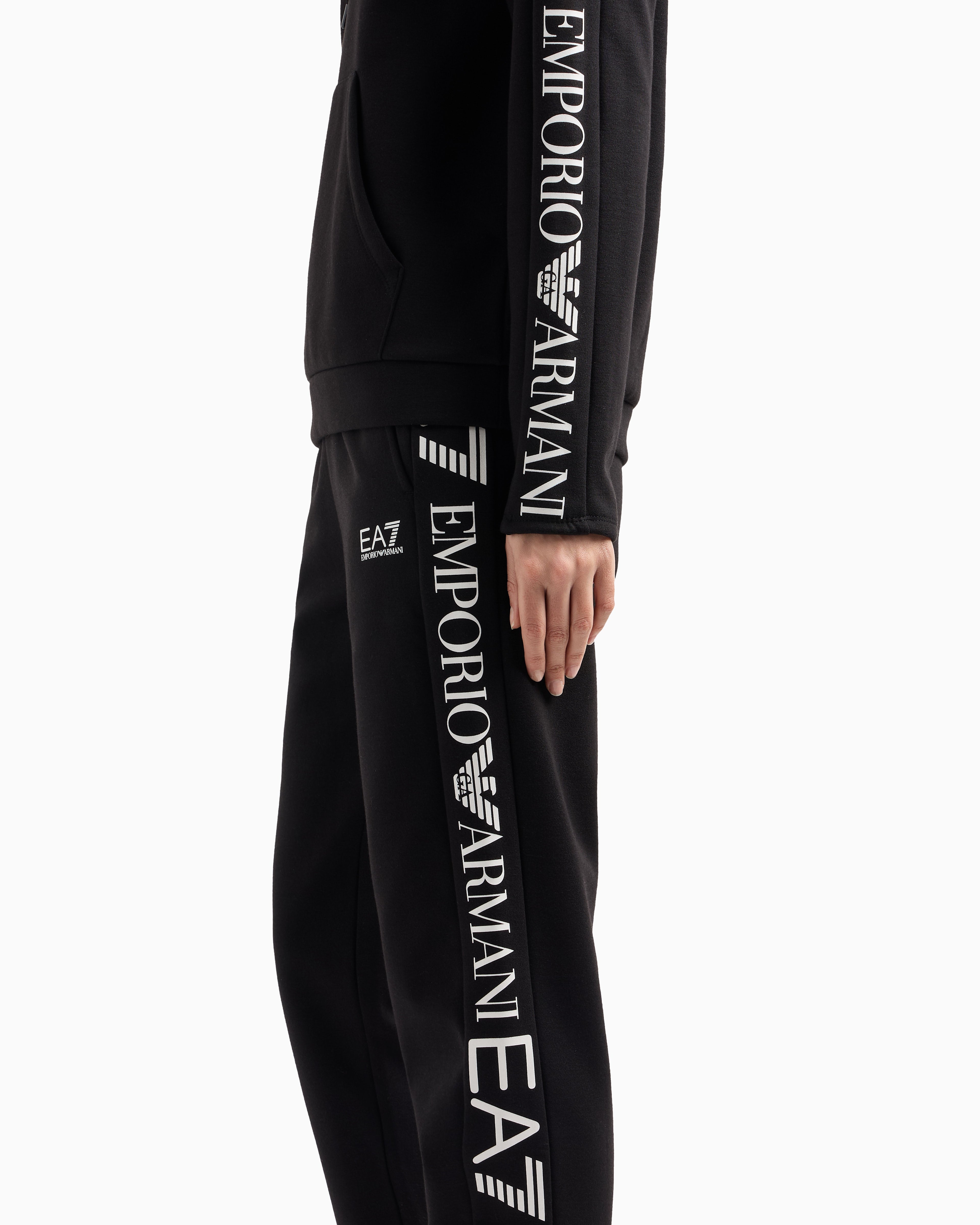 EA7 Stretch cotton-jersey tracksuit with logo