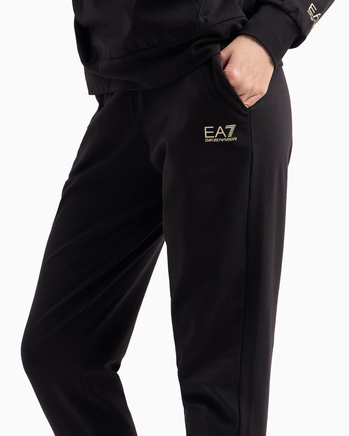 EA7 Stretch cotton jersey hooded tracksuit