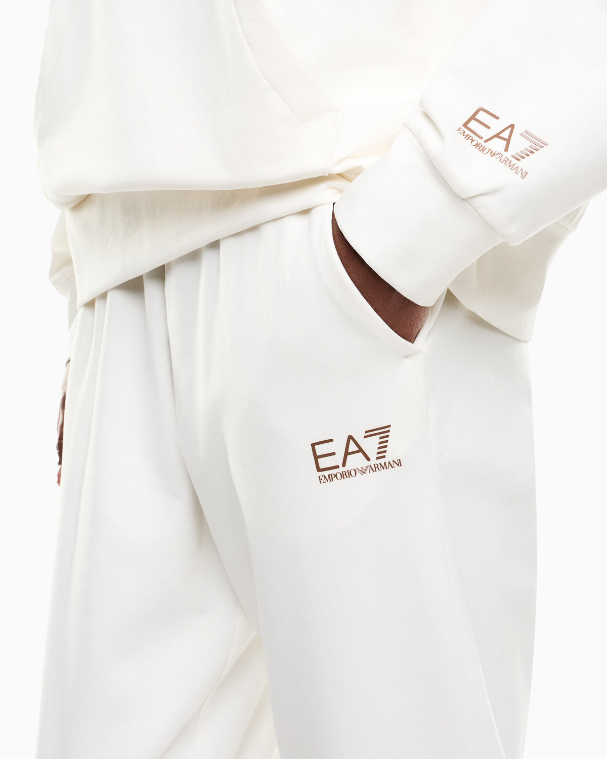 EA7 Stretch cotton jersey hooded tracksuit