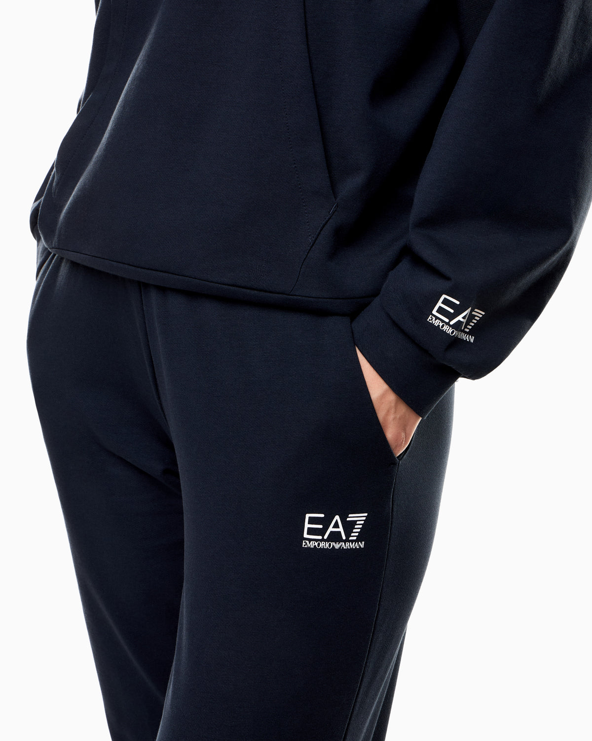 EA7 Stretch cotton jersey hooded tracksuit