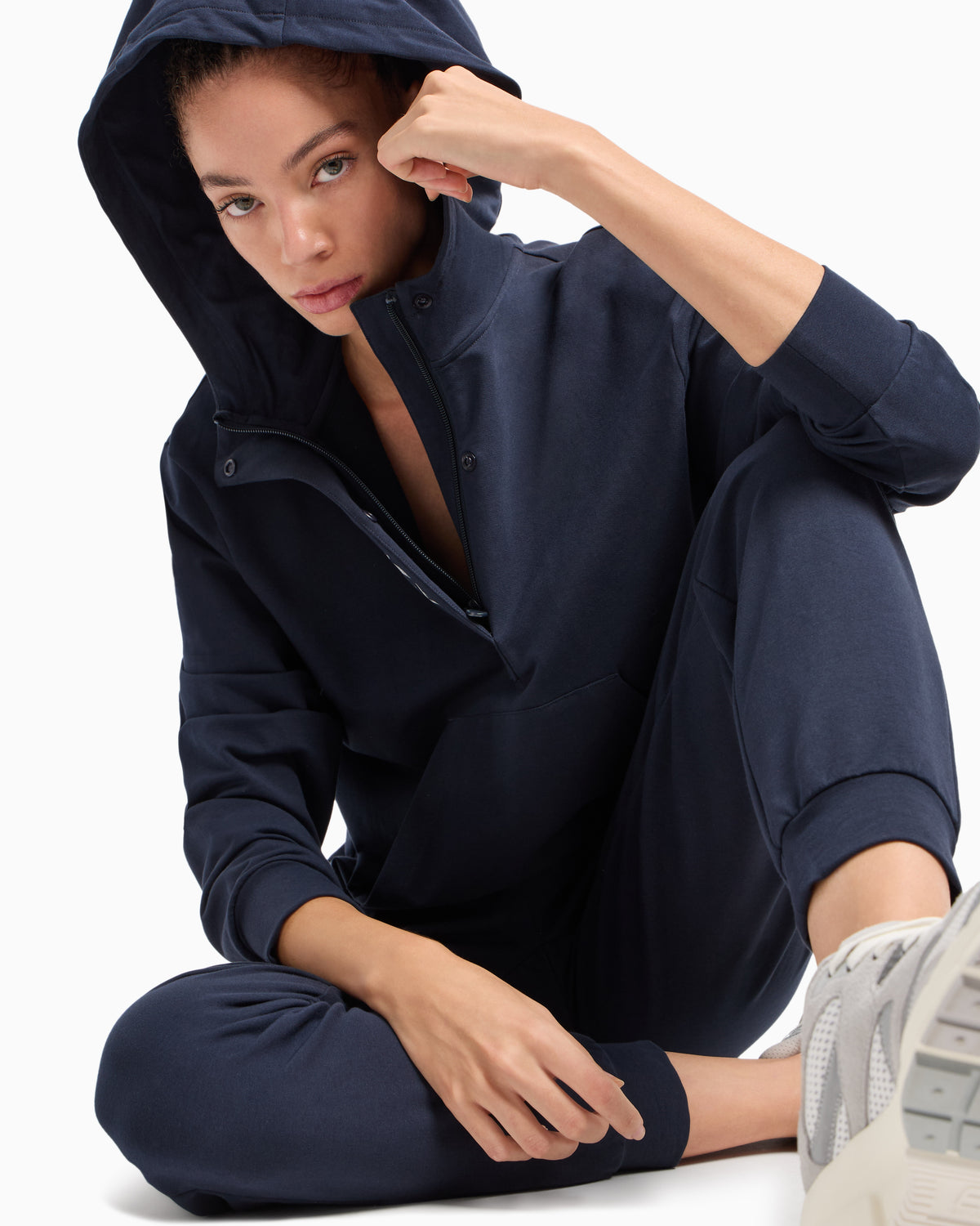 EA7 Stretch cotton jersey hooded tracksuit