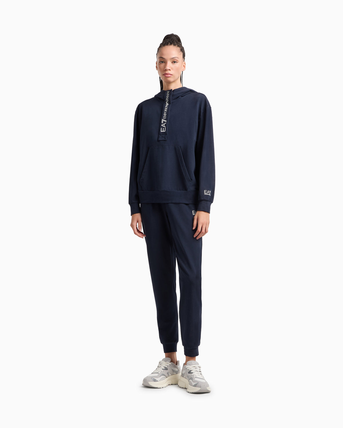 EA7 Stretch cotton jersey hooded tracksuit
