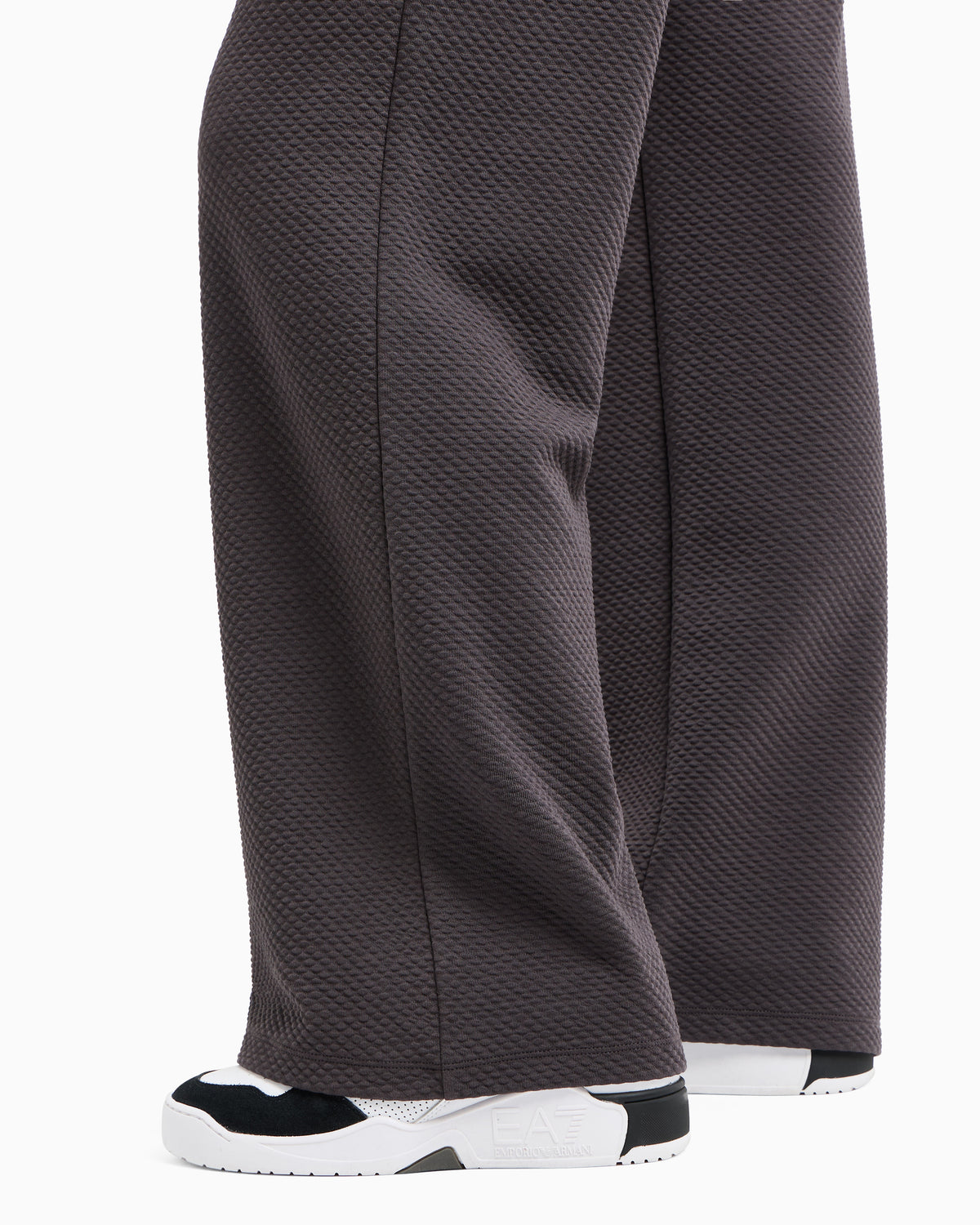 EA7 Stretch-cotton blend wide-leg trousers
