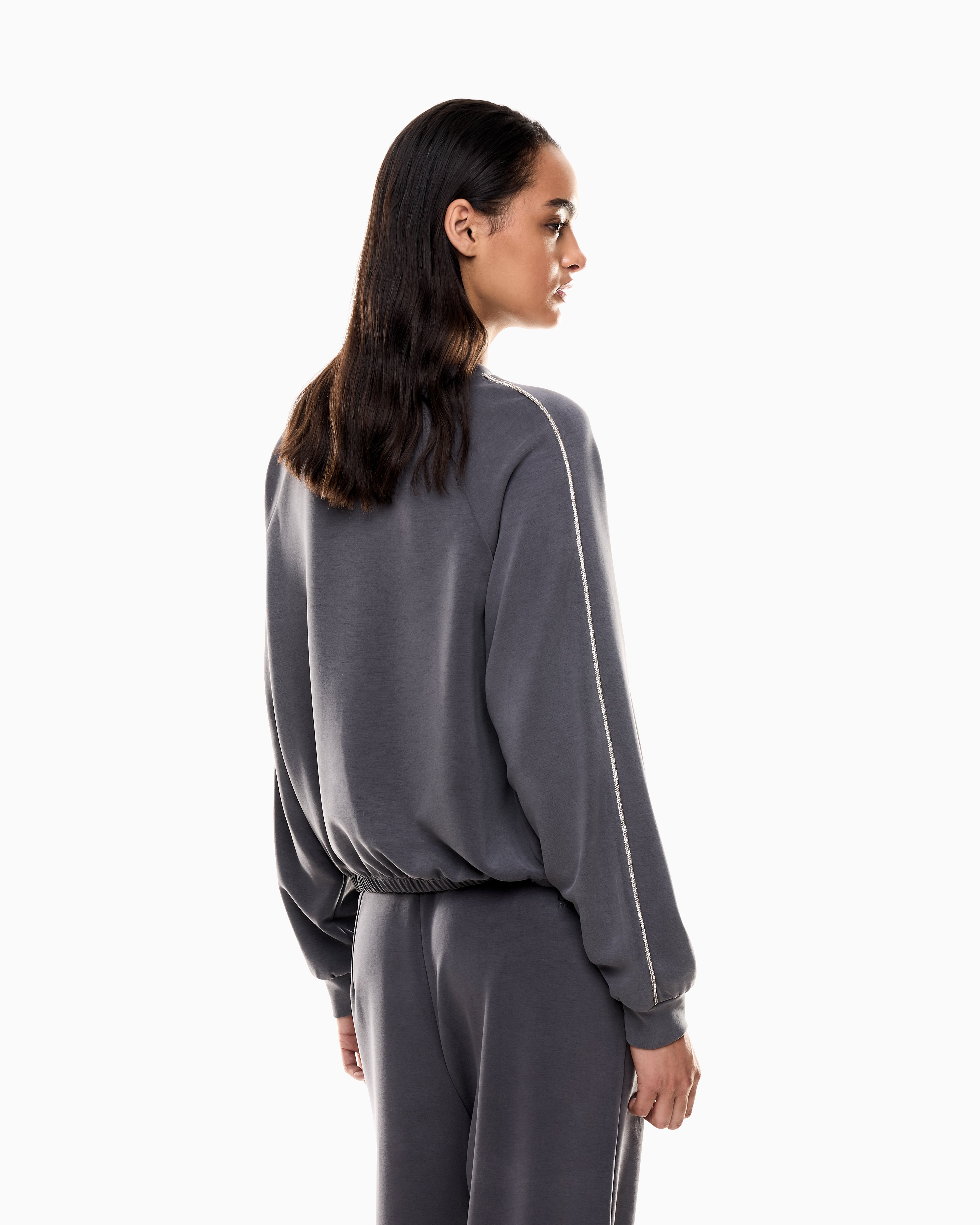 EA7 Precious crew-neck sweatshirt in stretch modal interlock