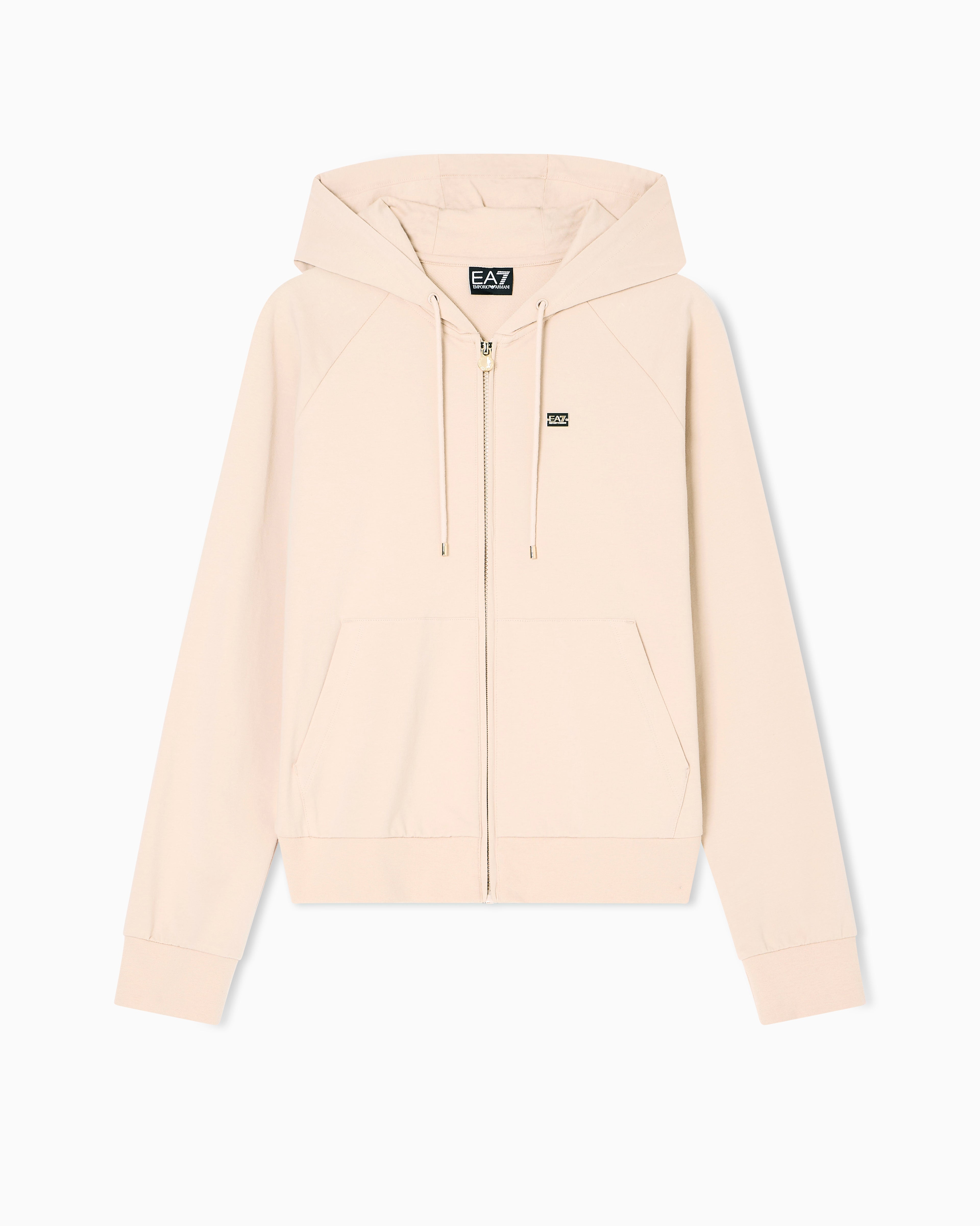 EA7 Stretch-cotton hooded Core Lady sweatshirt