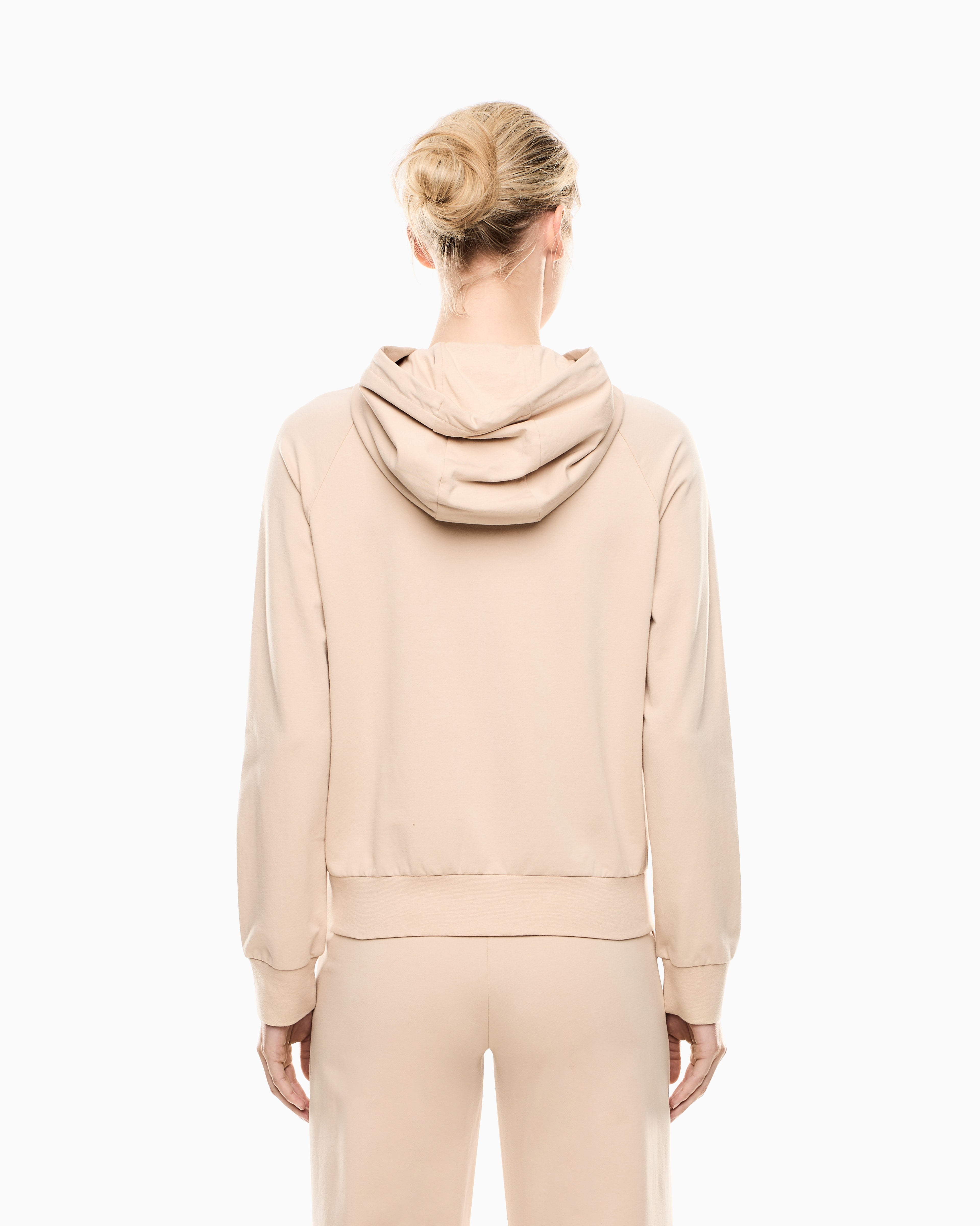 EA7 Stretch-cotton hooded Core Lady sweatshirt