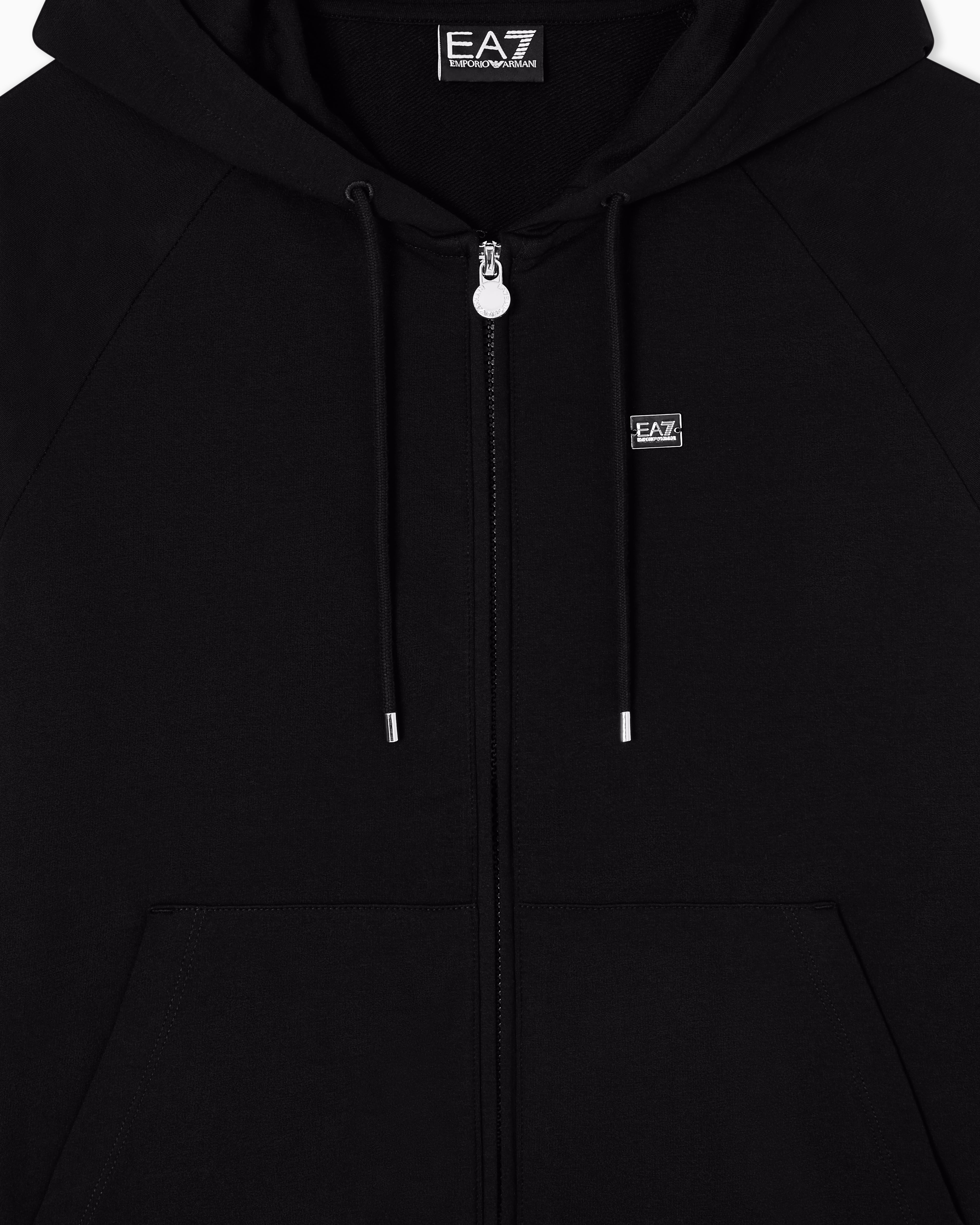 EA7 Stretch-cotton hooded Core Lady sweatshirt