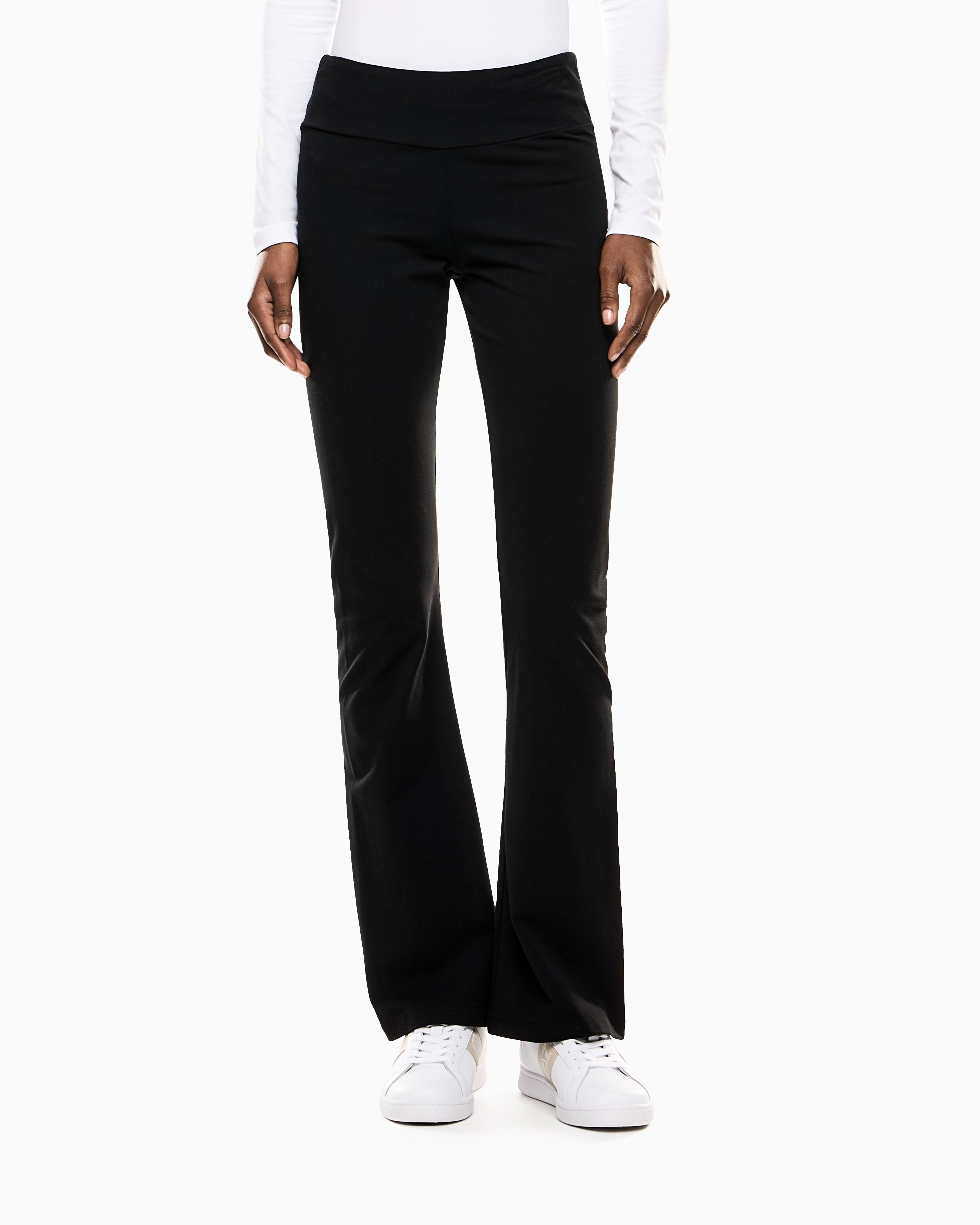 EA7 Core Lady stretch-cotton jersey bootcut leggings