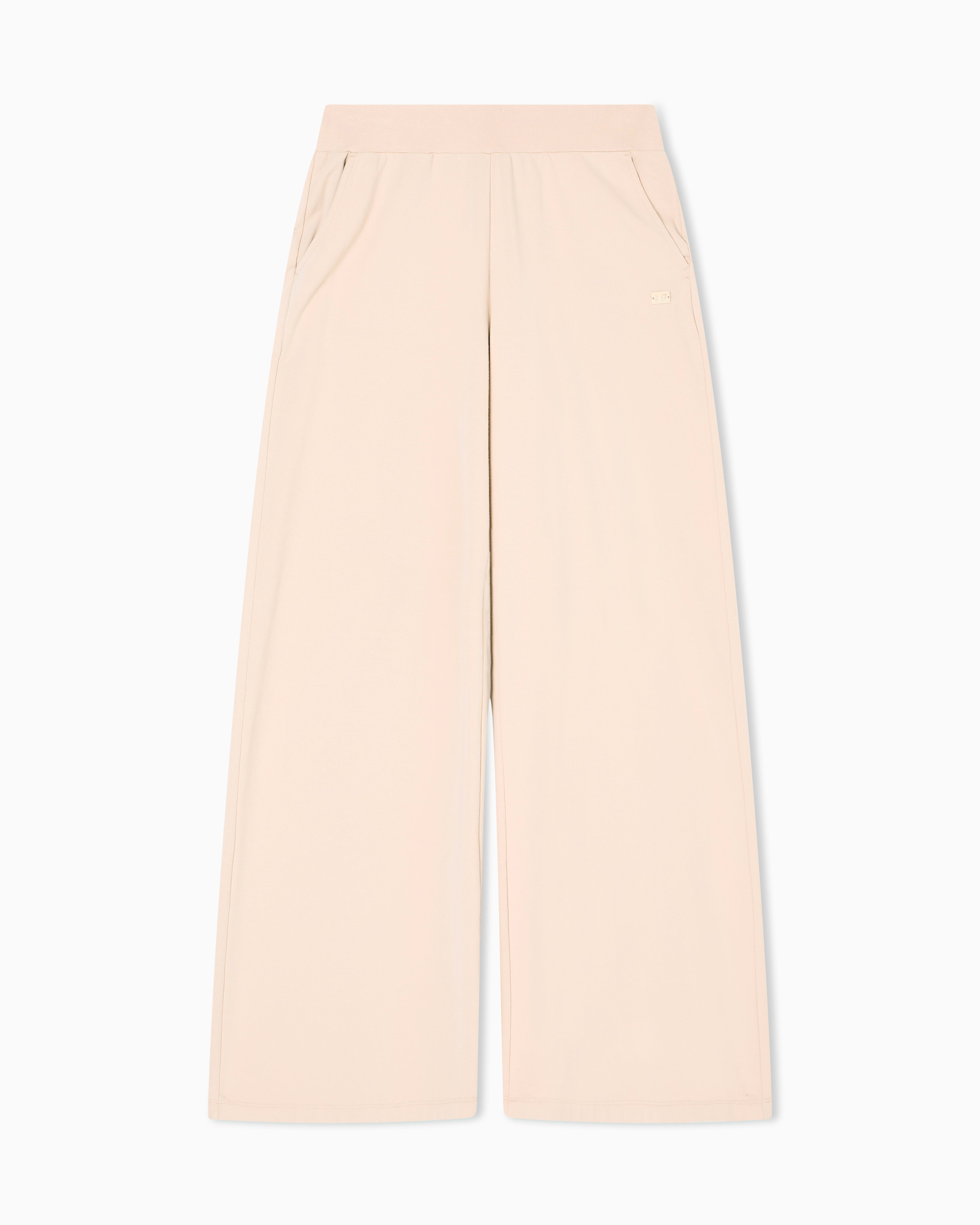EA7 Core Lady stretch-cotton wide-leg trousers