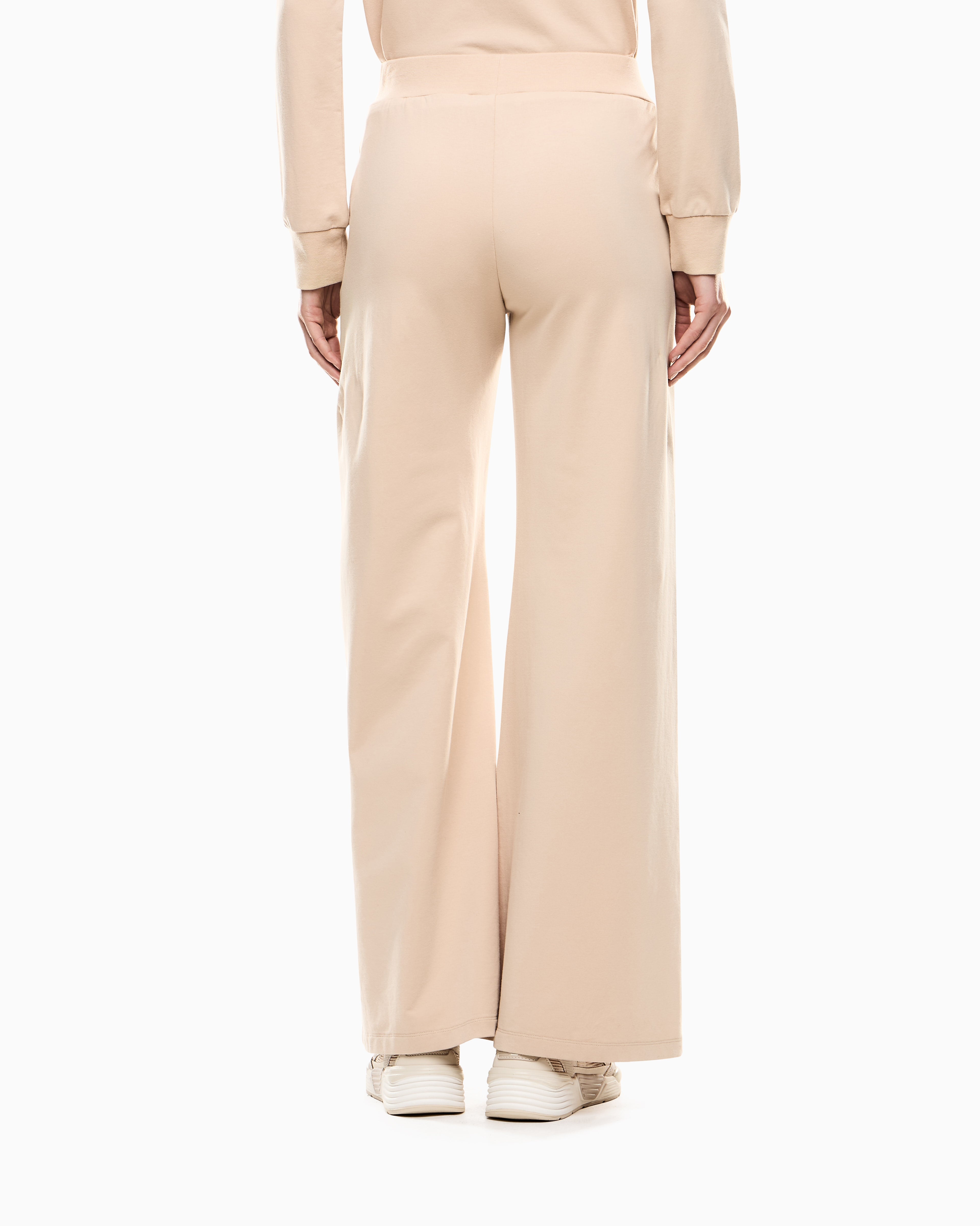 EA7 Core Lady stretch-cotton wide-leg trousers