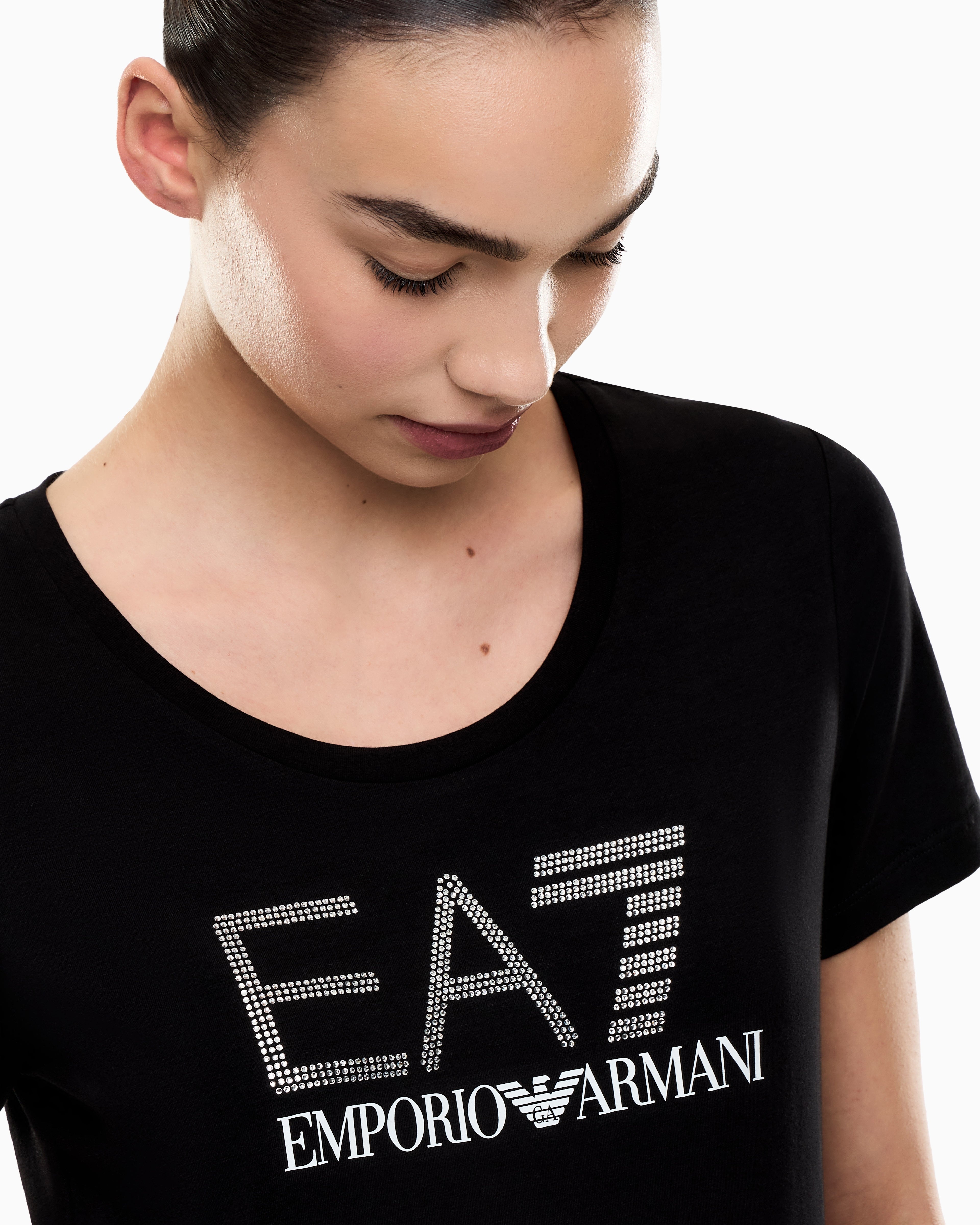 EA7 Logo Series stretch-jersey T-shirt