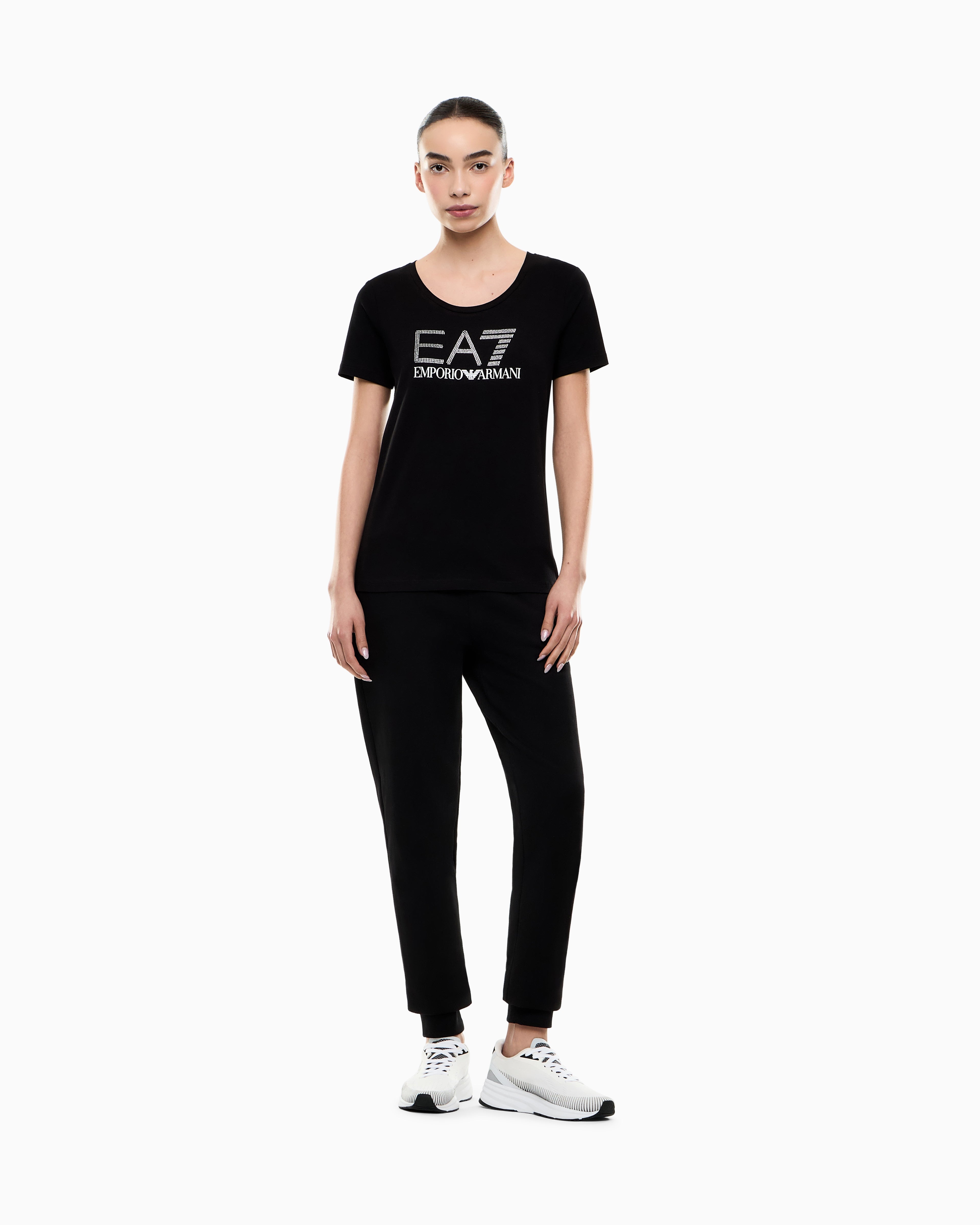 EA7 Logo Series stretch-jersey T-shirt
