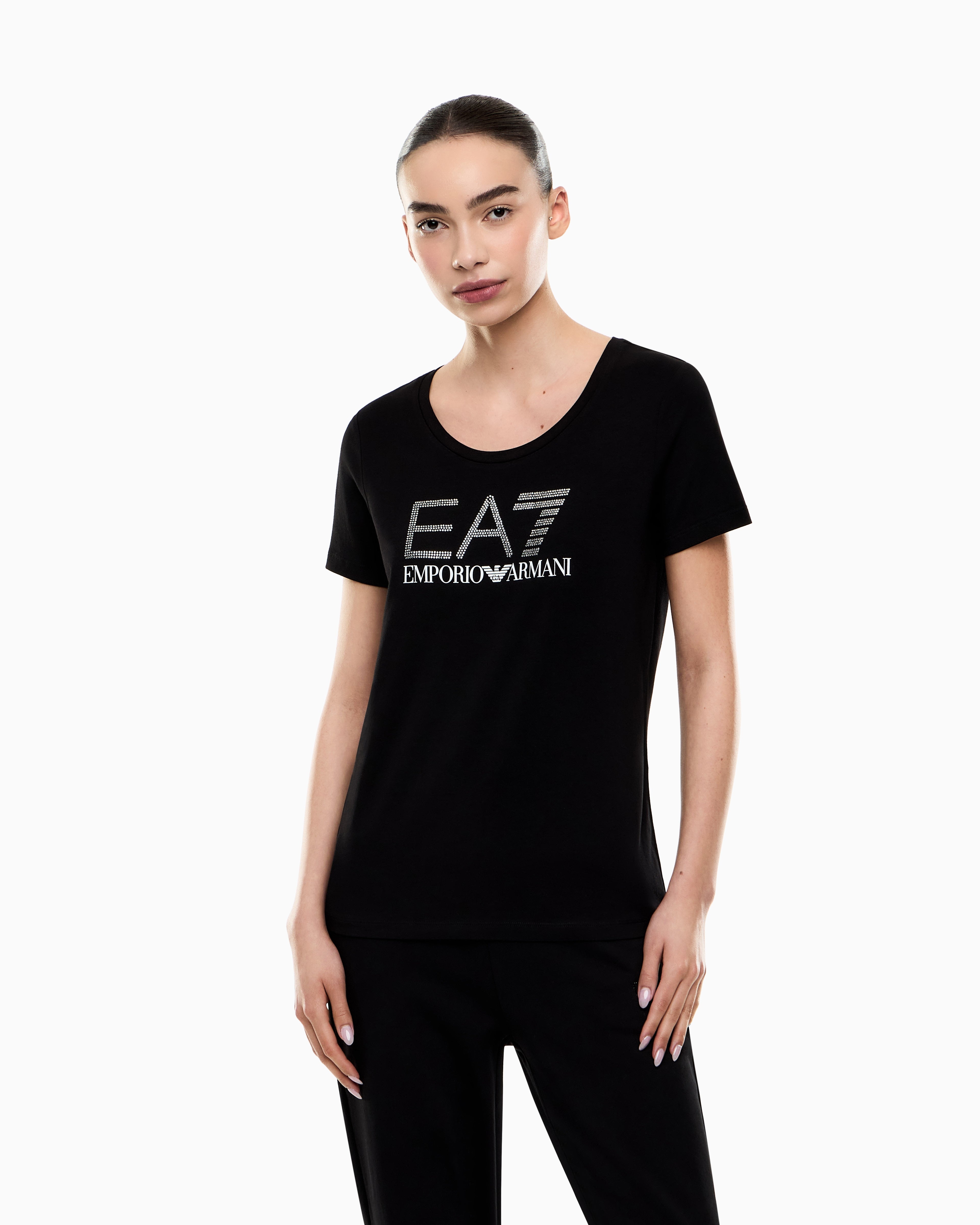 EA7 Logo Series stretch-jersey T-shirt