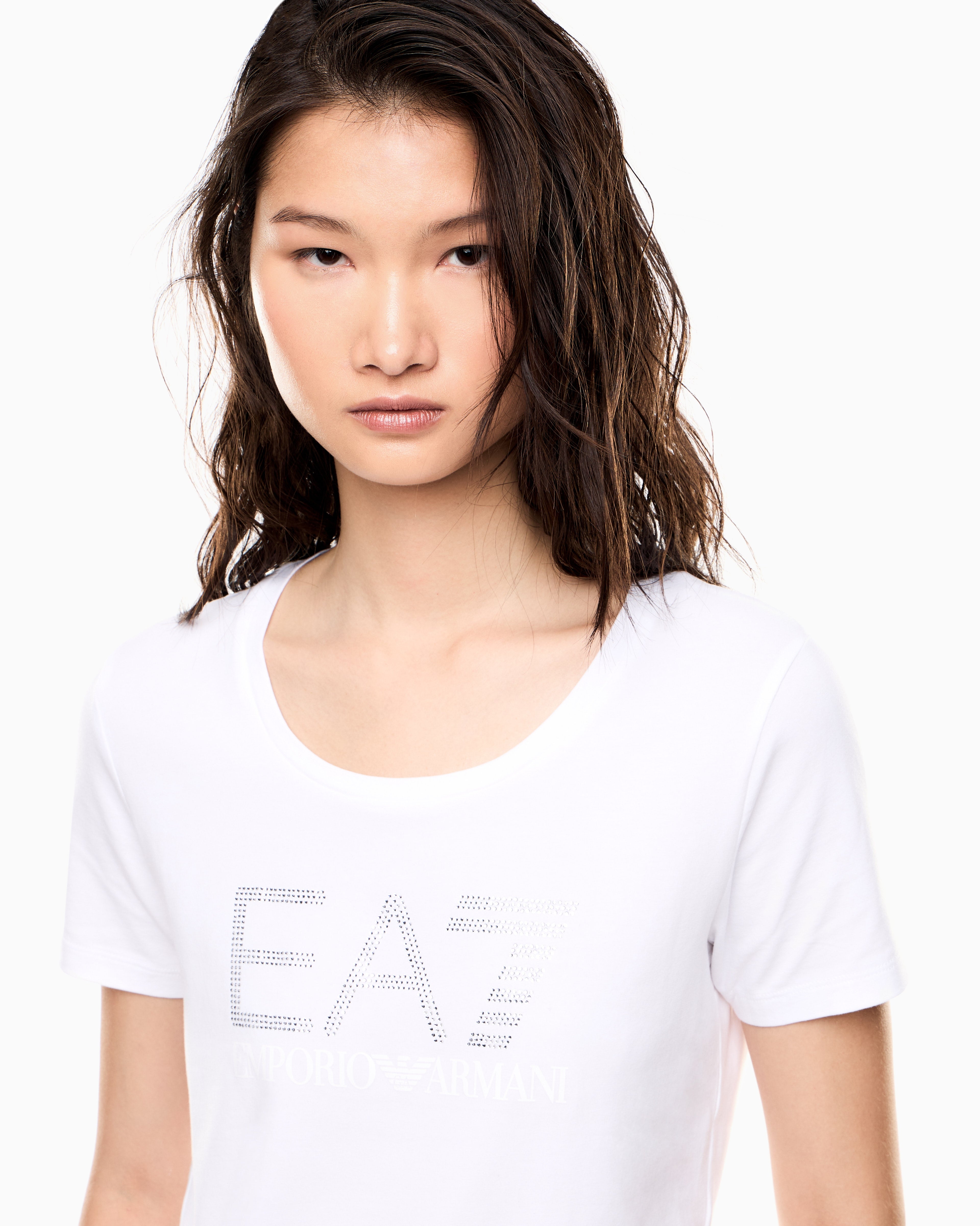 EA7 Logo Series stretch-jersey T-shirt