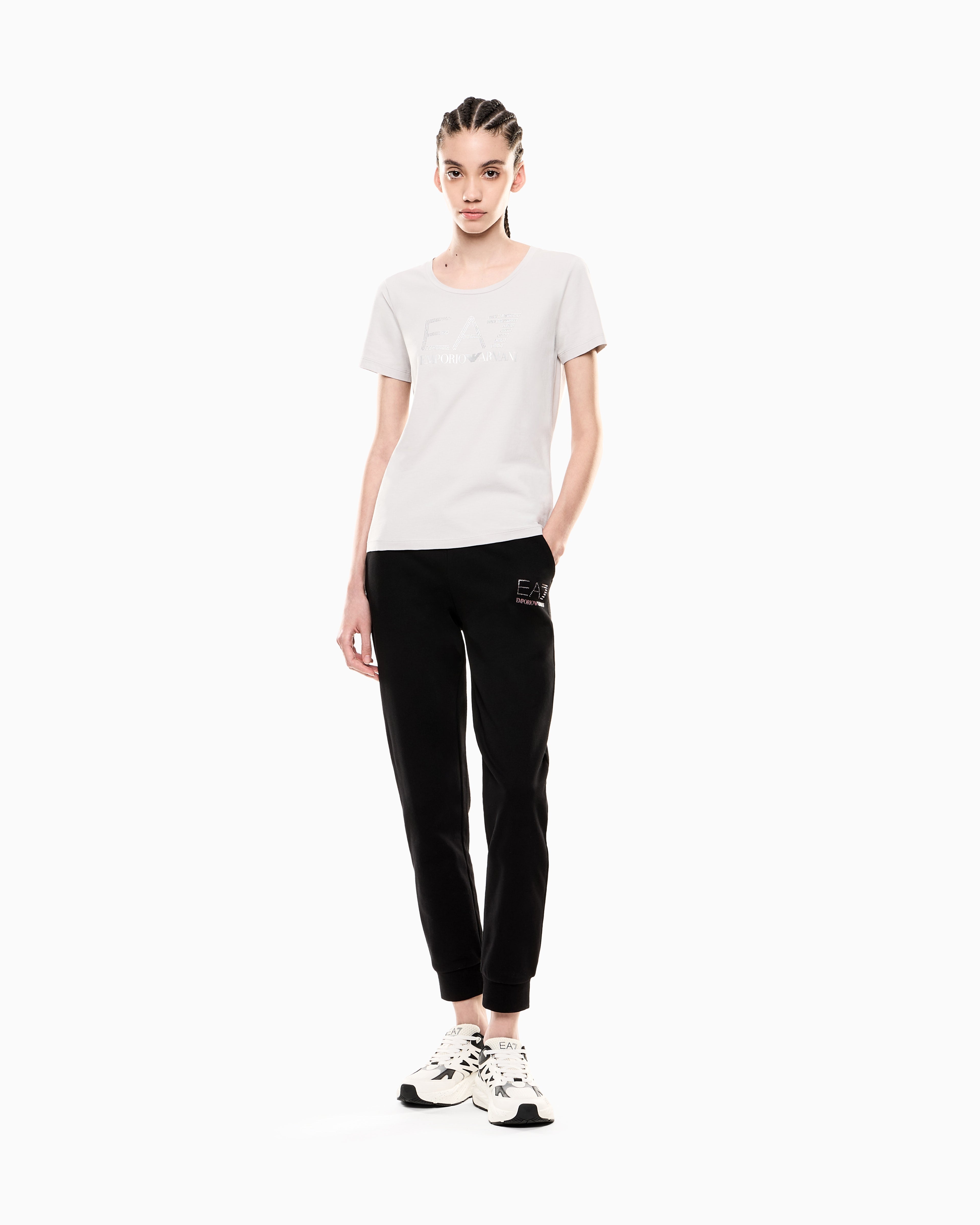 EA7 Logo Series stretch-jersey T-shirt