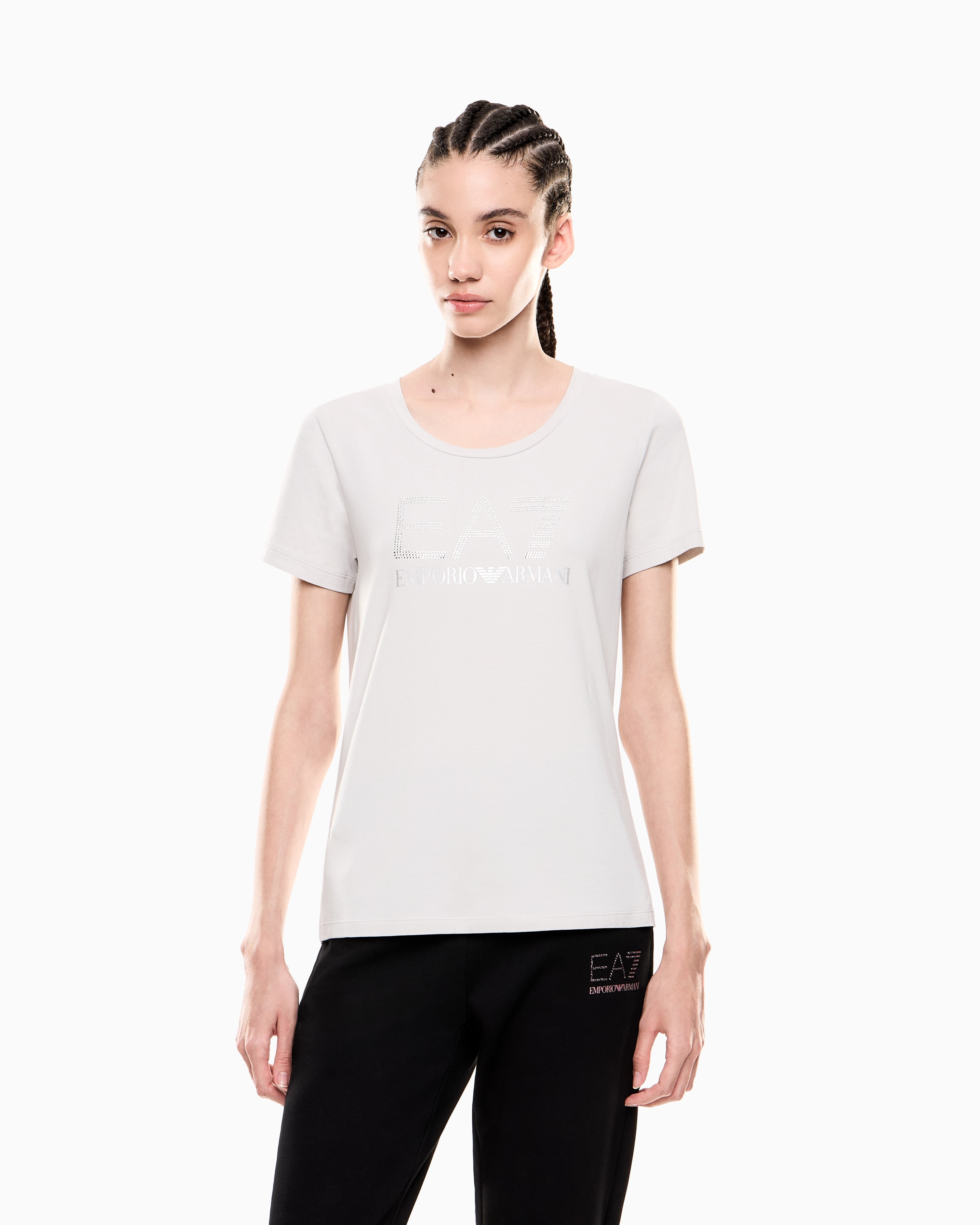 EA7 Logo Series stretch-jersey T-shirt