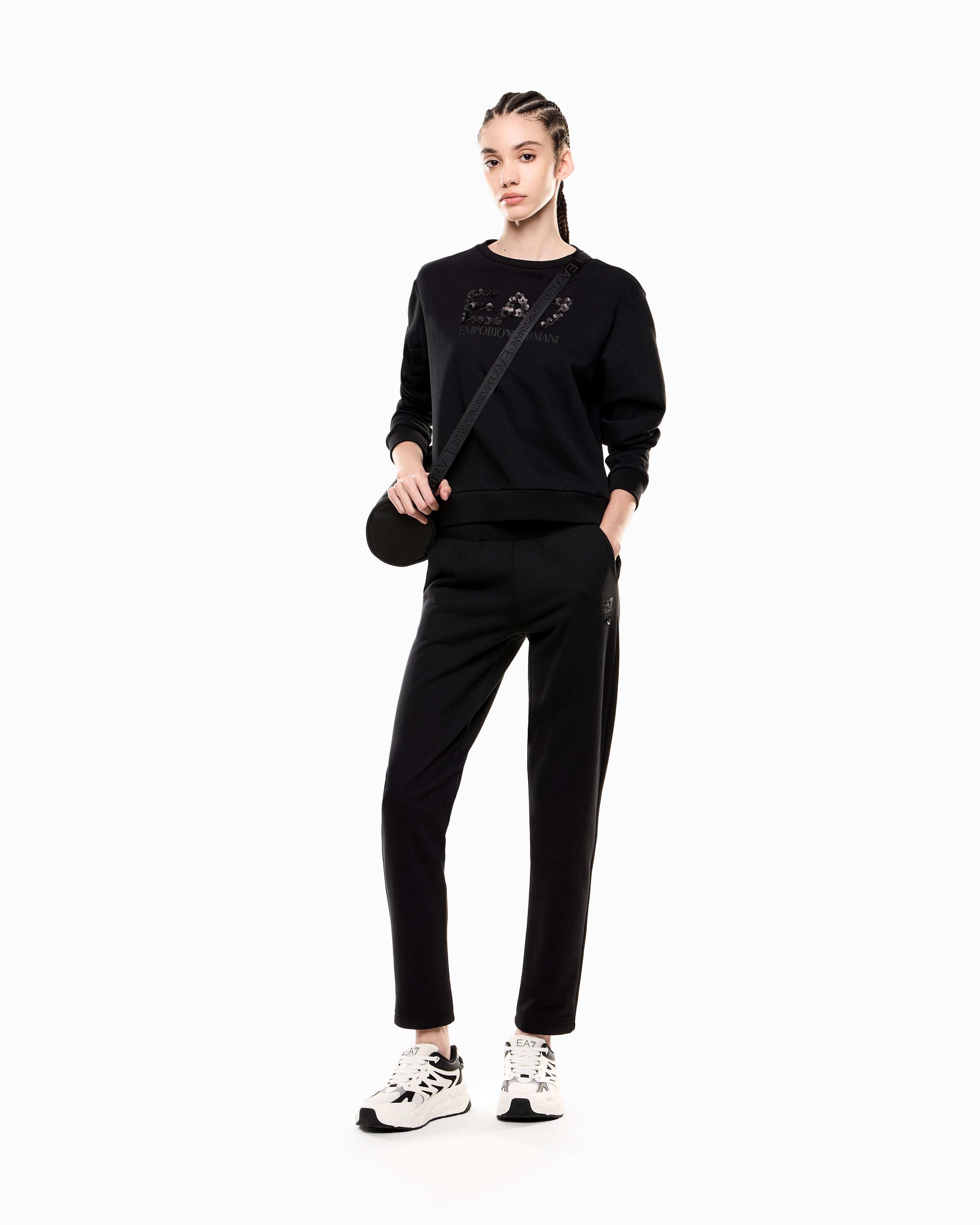 EA7 Cotton-blend crew-neck sweatshirt
