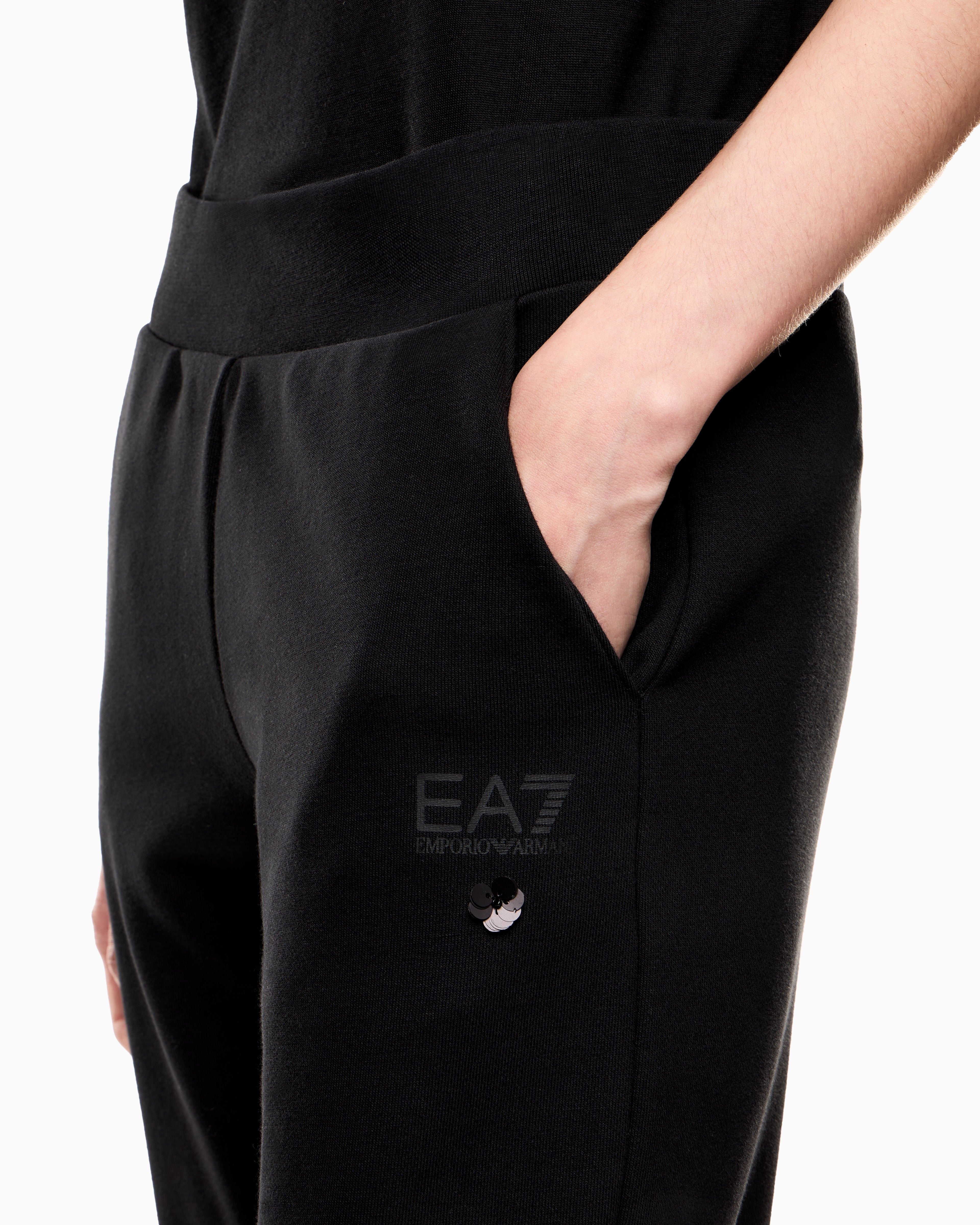EA7 Logo Series cotton-blend trousers