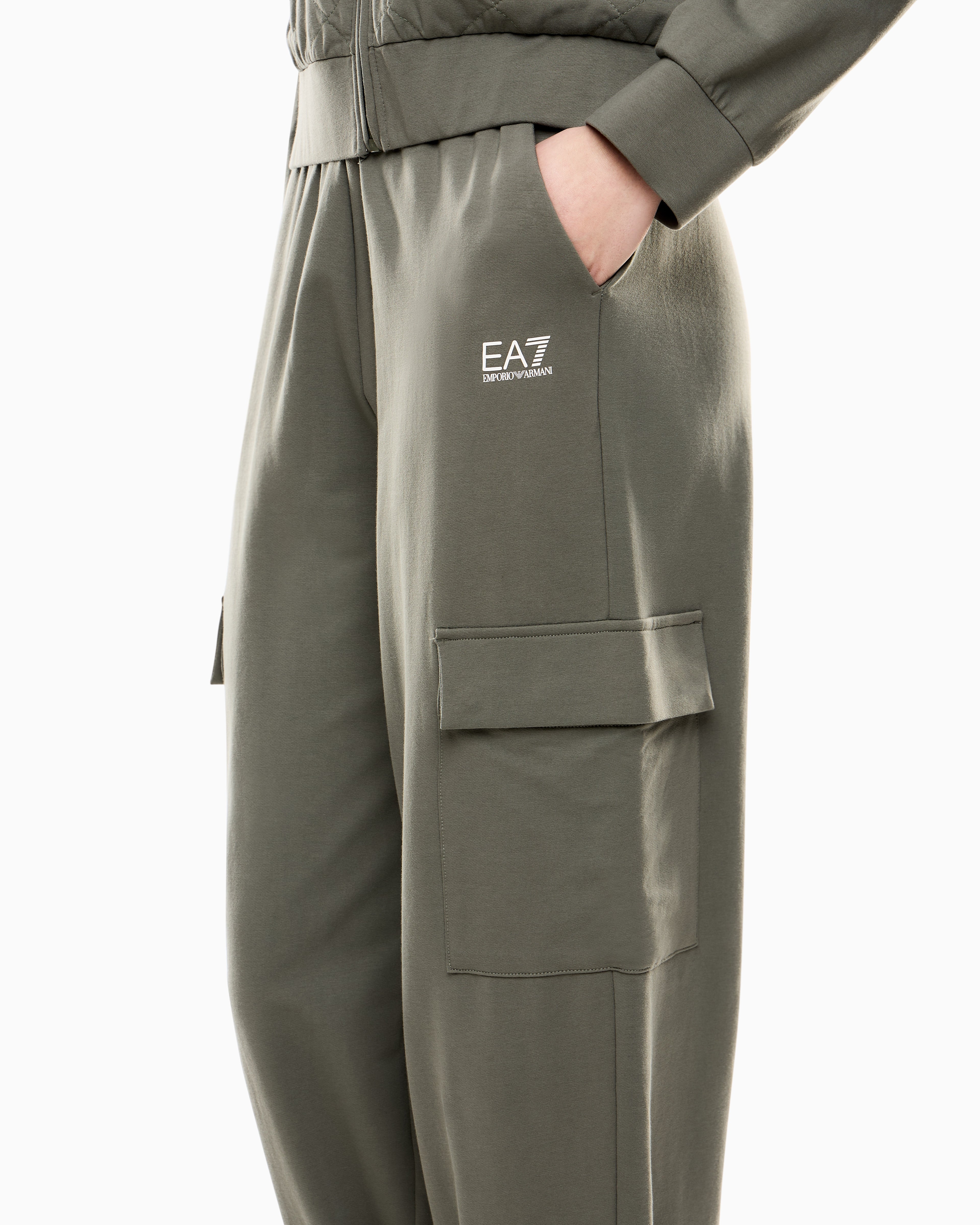 EA7 Stretch cotton tracksuit with cargo trousers