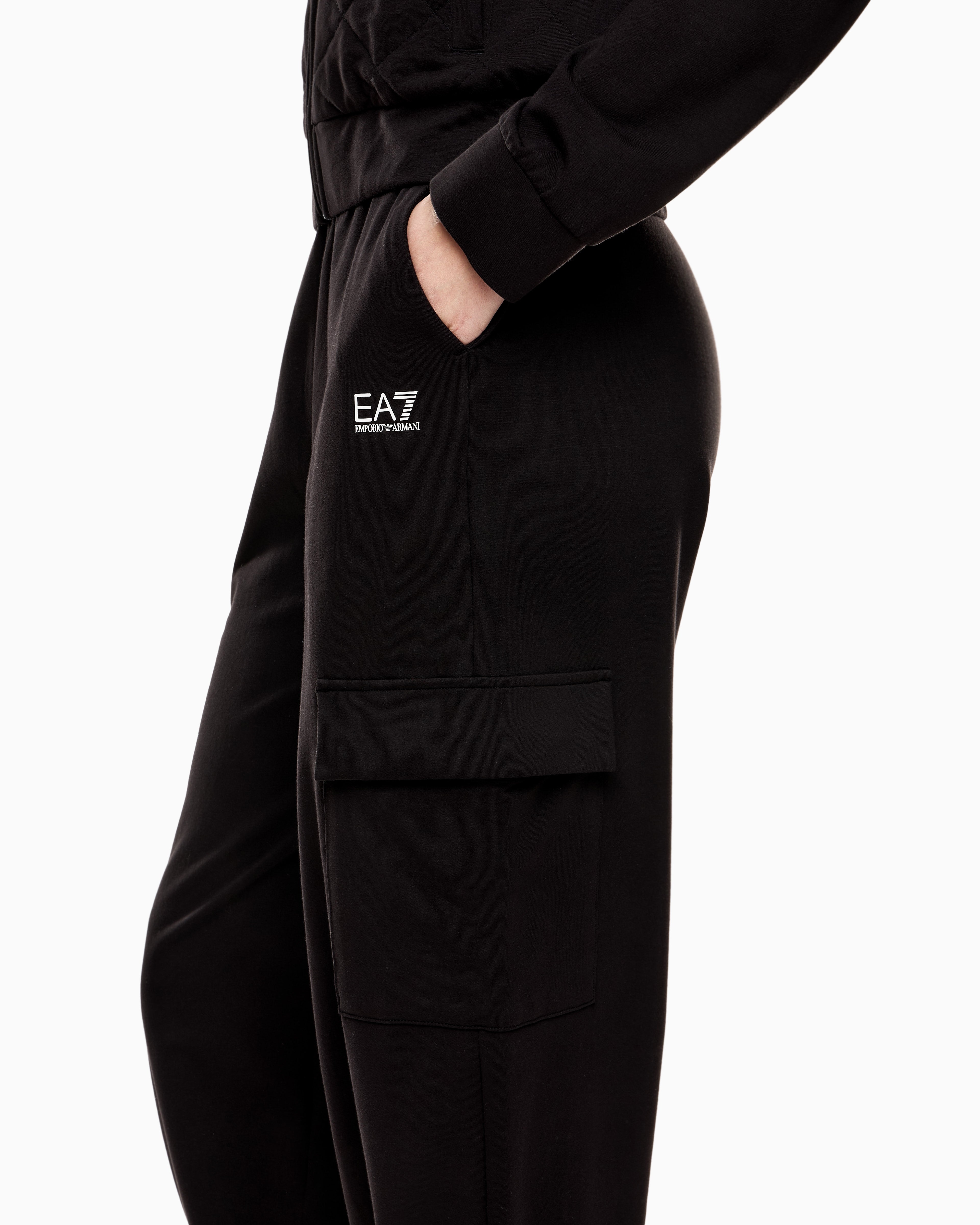 EA7 Stretch cotton tracksuit with cargo trousers