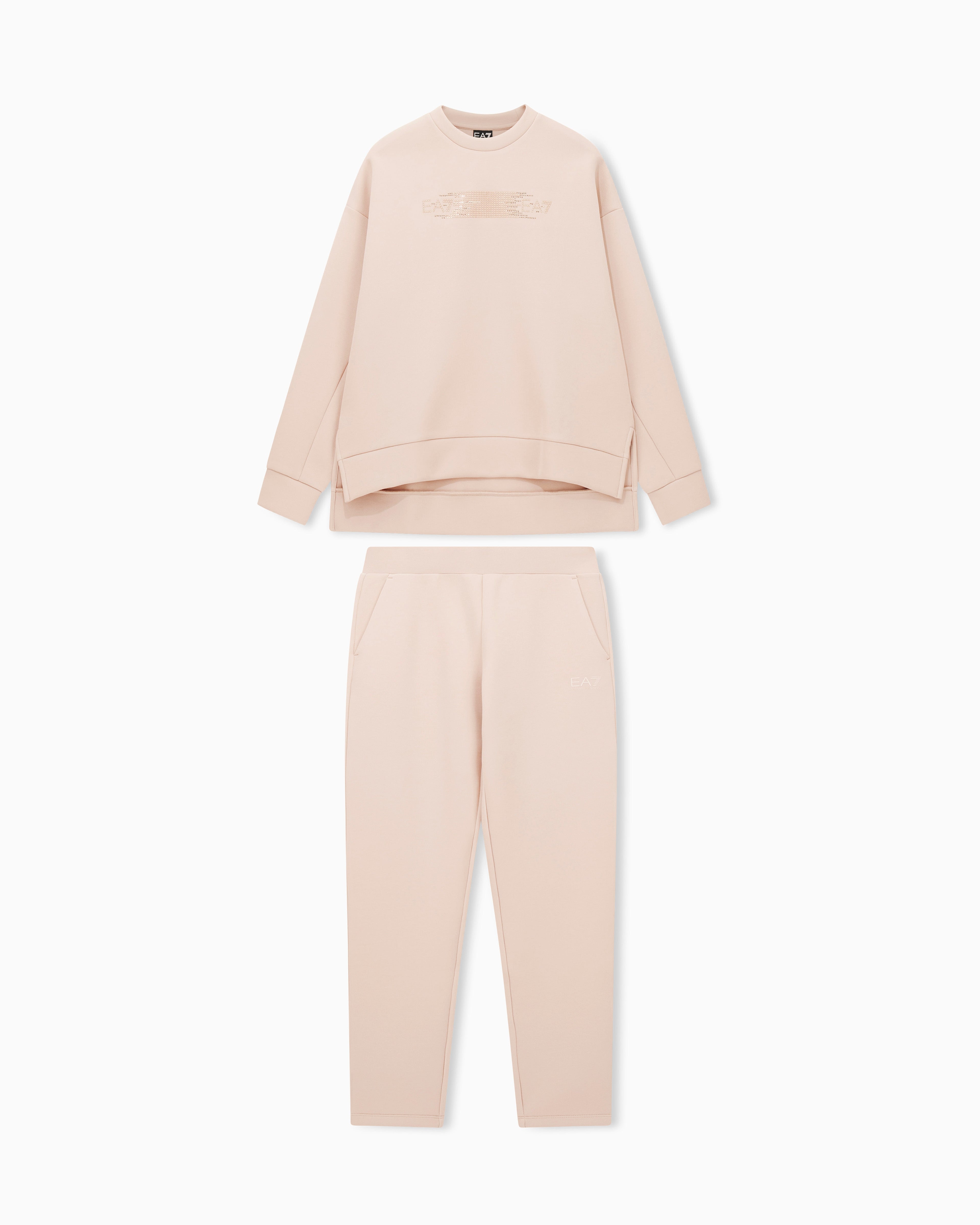 EA7 Logo Series cotton interlock tracksuit