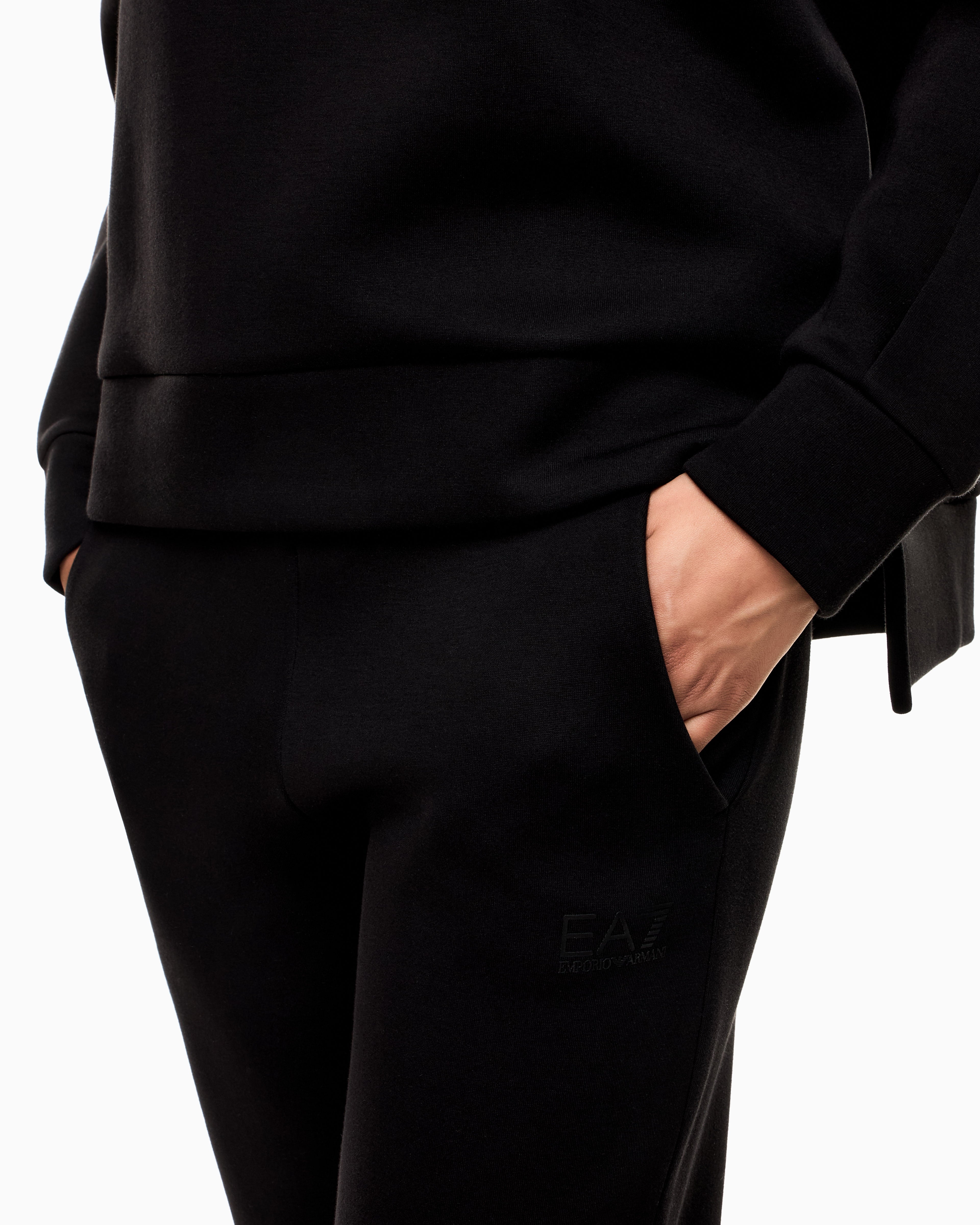 EA7 Logo Series cotton interlock tracksuit
