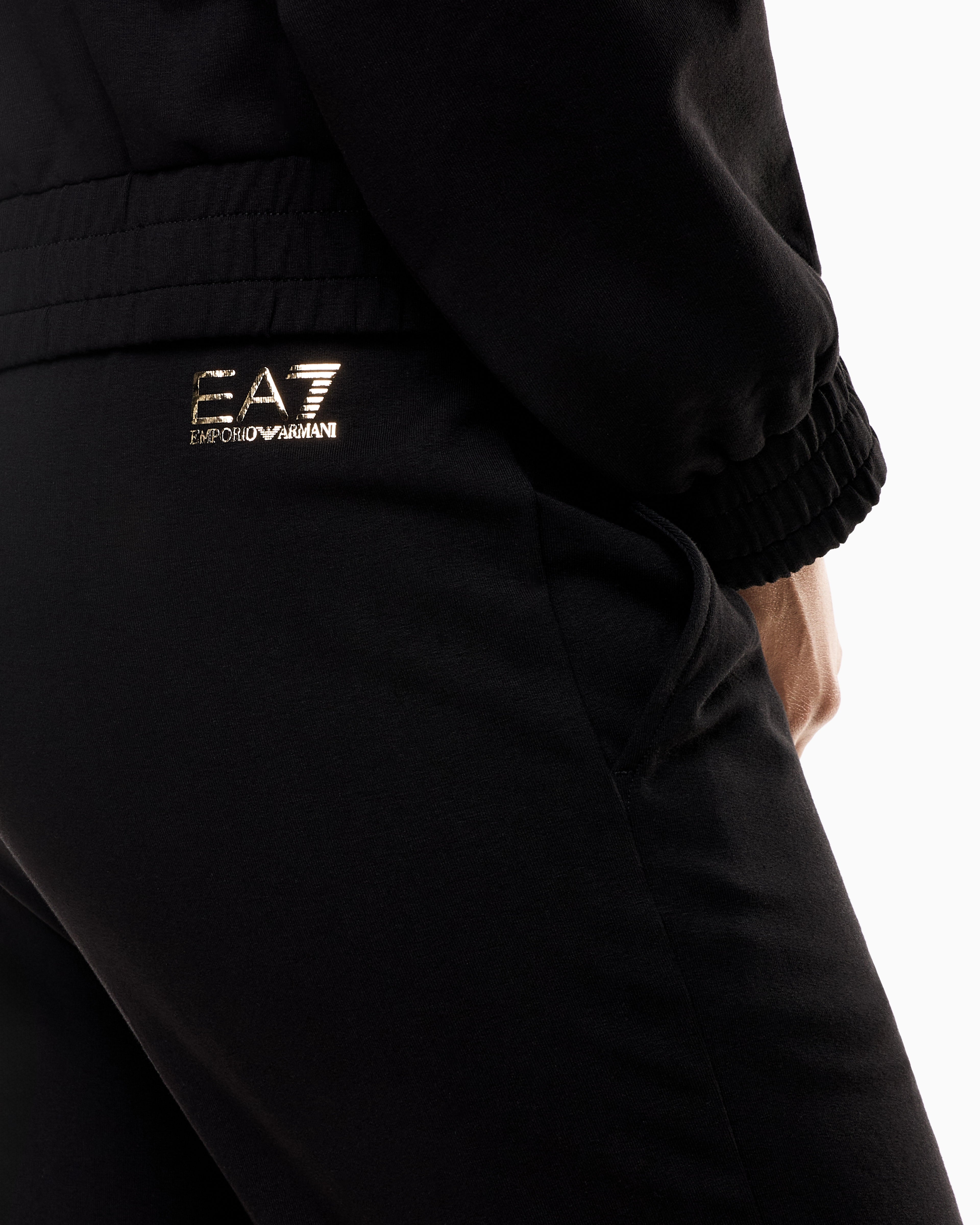 EA7 Organic cotton-blend tracksuit with oversized logo