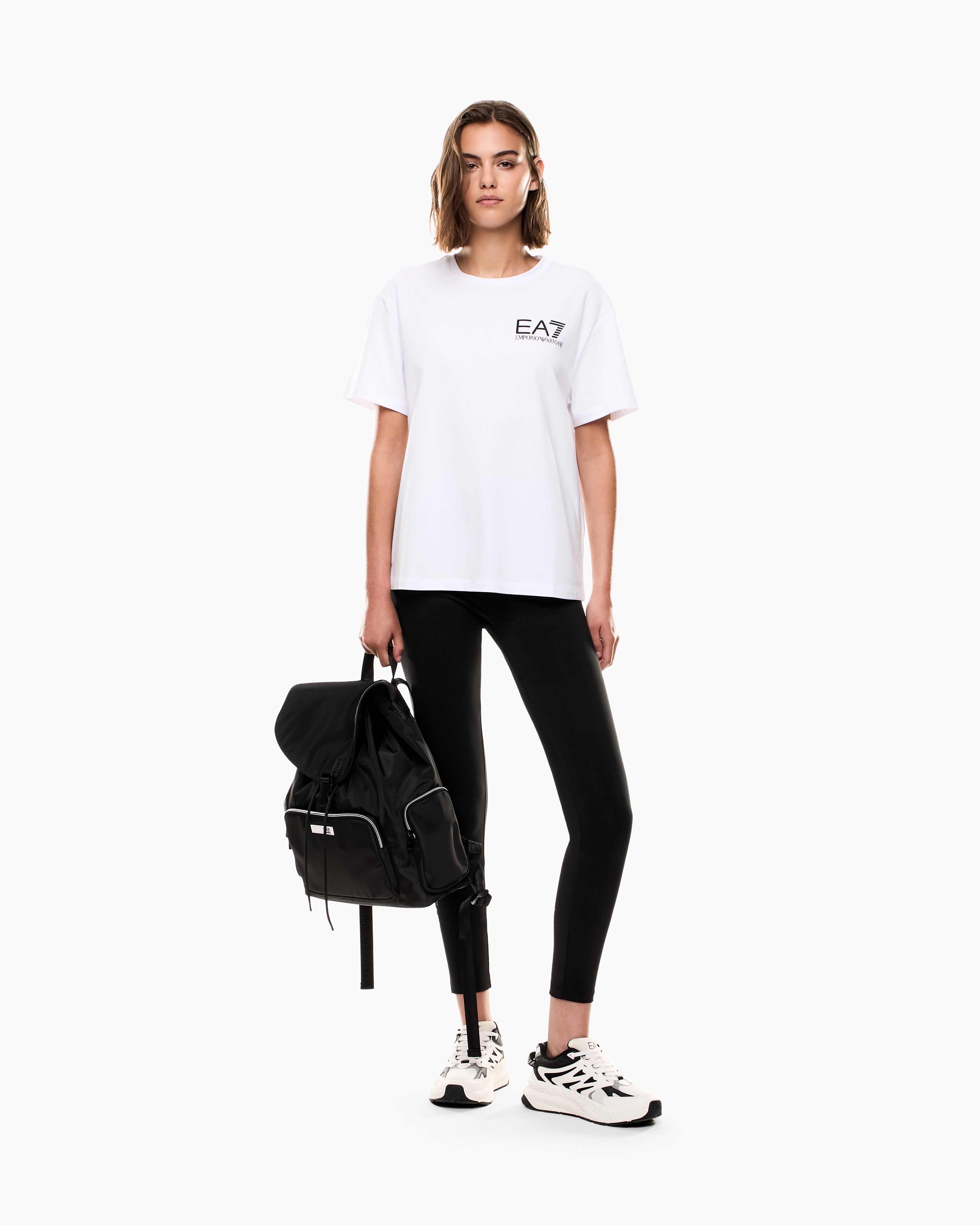 EA7 Logo Series cotton crew-neck T-shirt