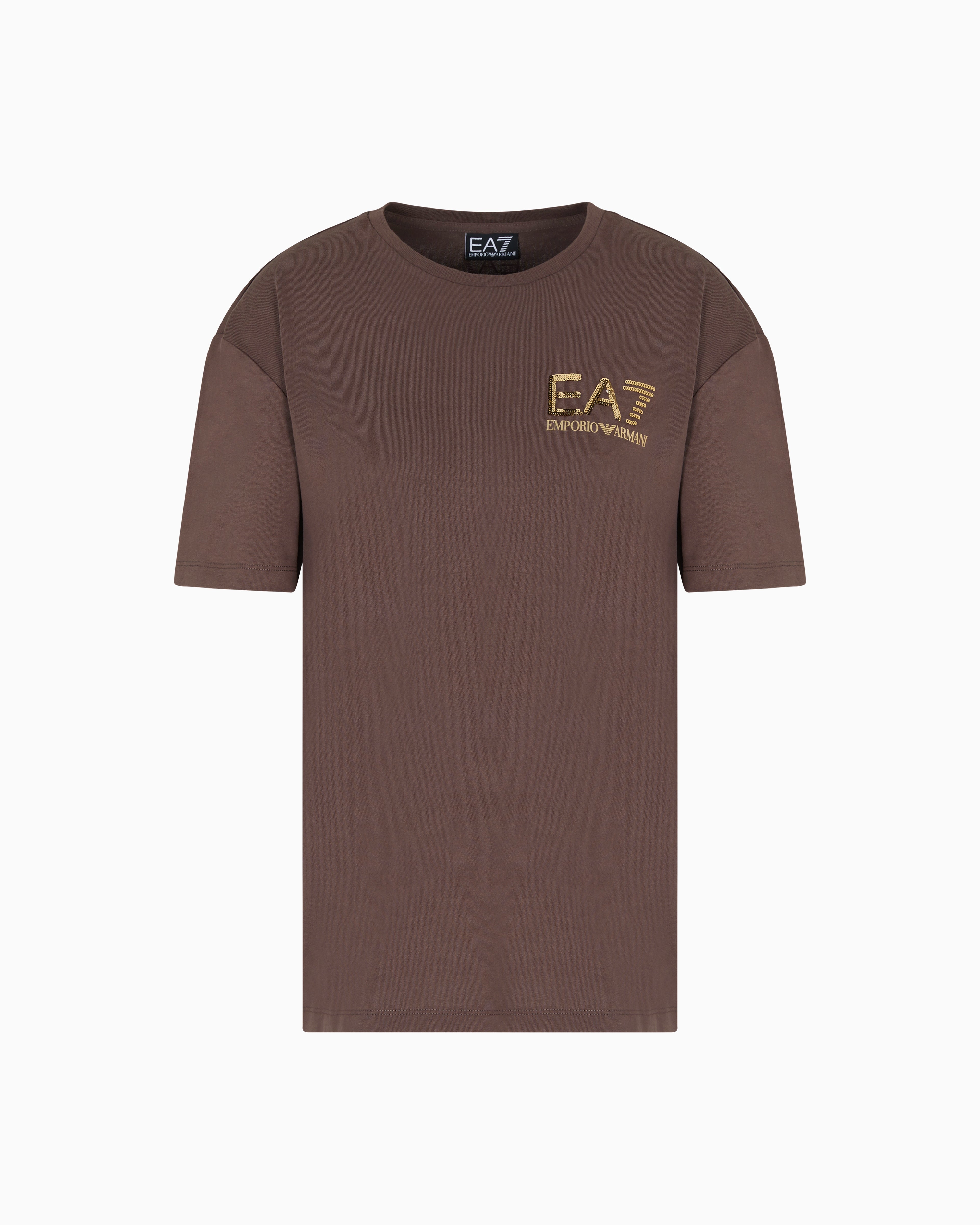 EA7 Logo Series cotton crew-neck T-shirt