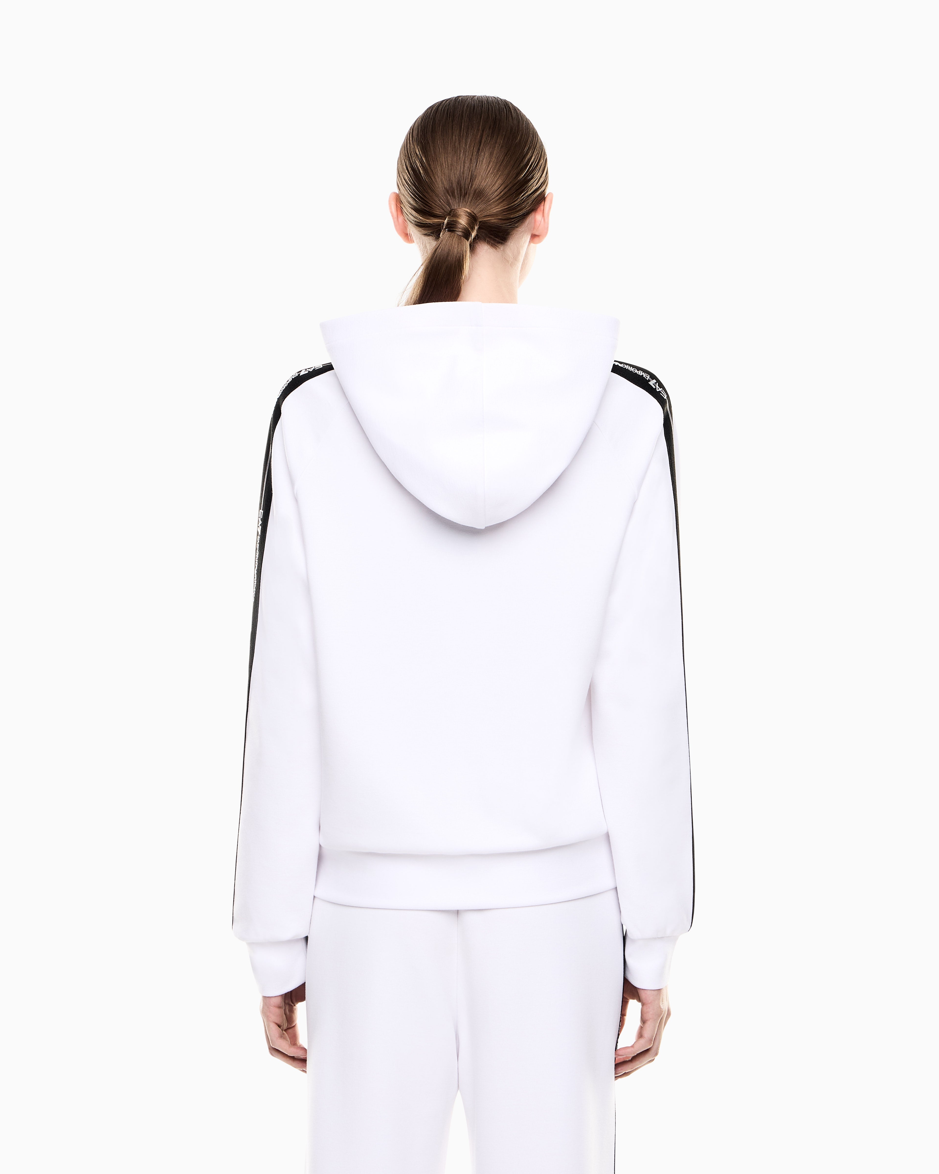 EA7 Logo Series cotton-jersey hooded sweatshirt