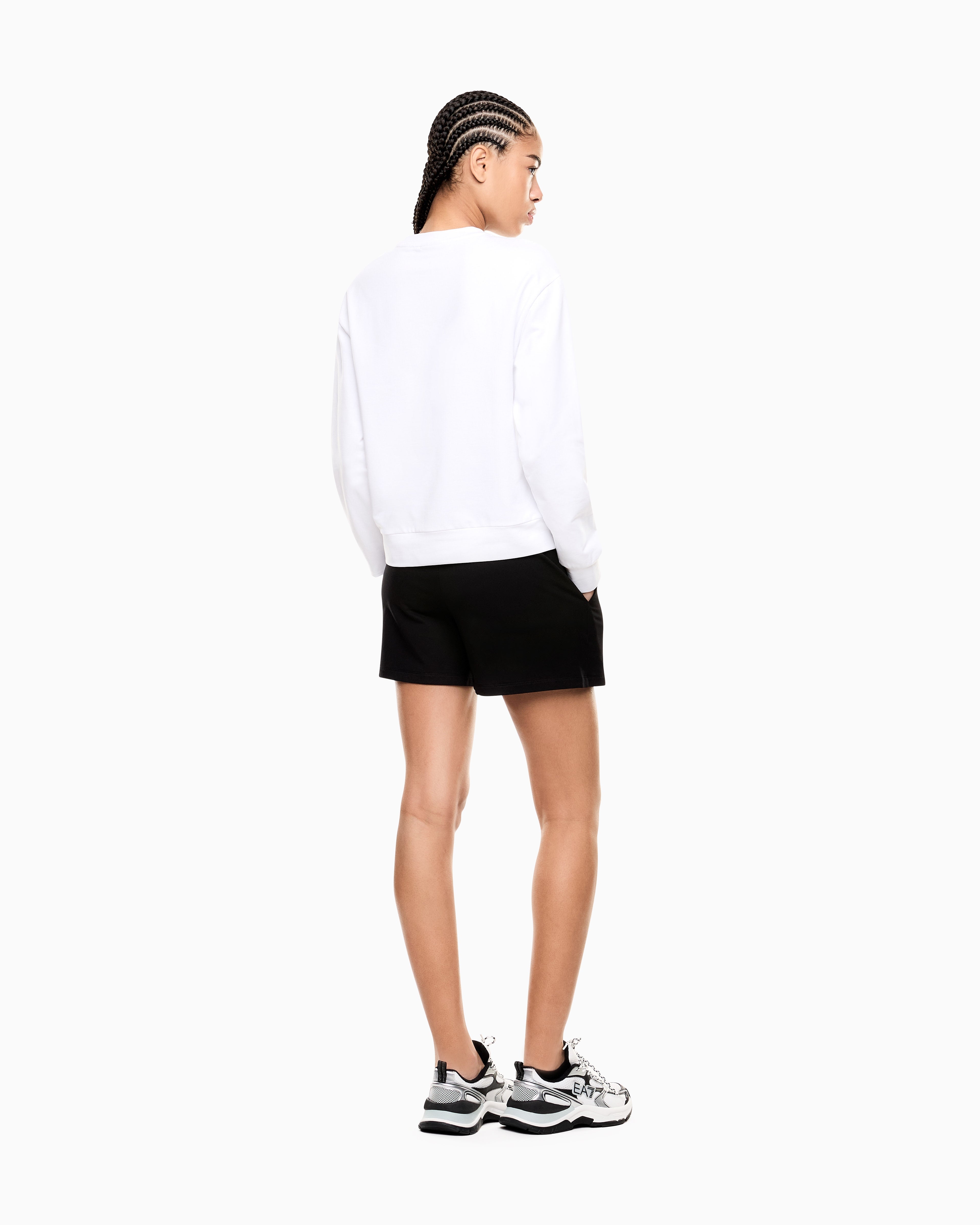 EA7 Stretch cotton-jersey T-shirt and shorts set