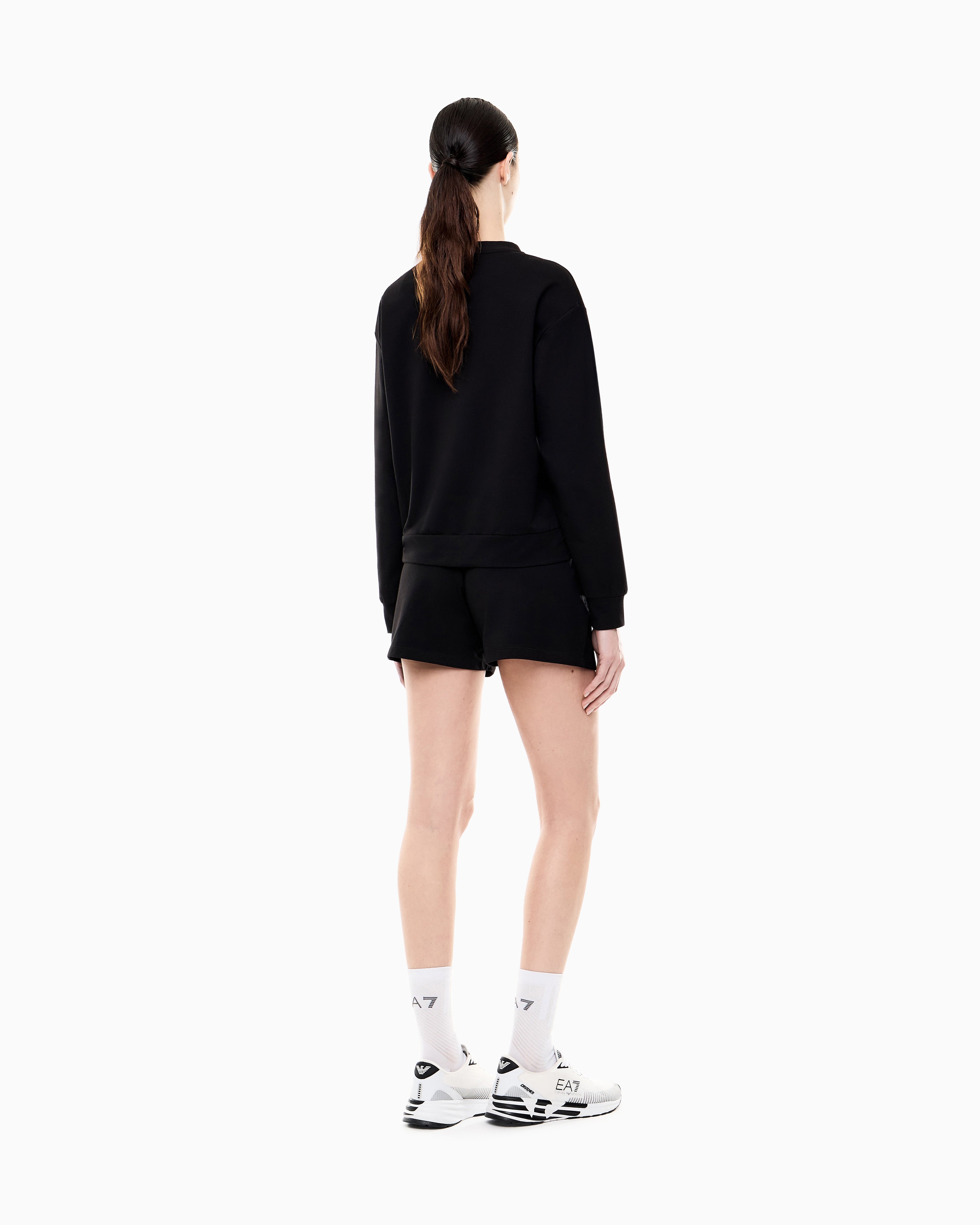 EA7 Stretch cotton-jersey T-shirt and shorts set