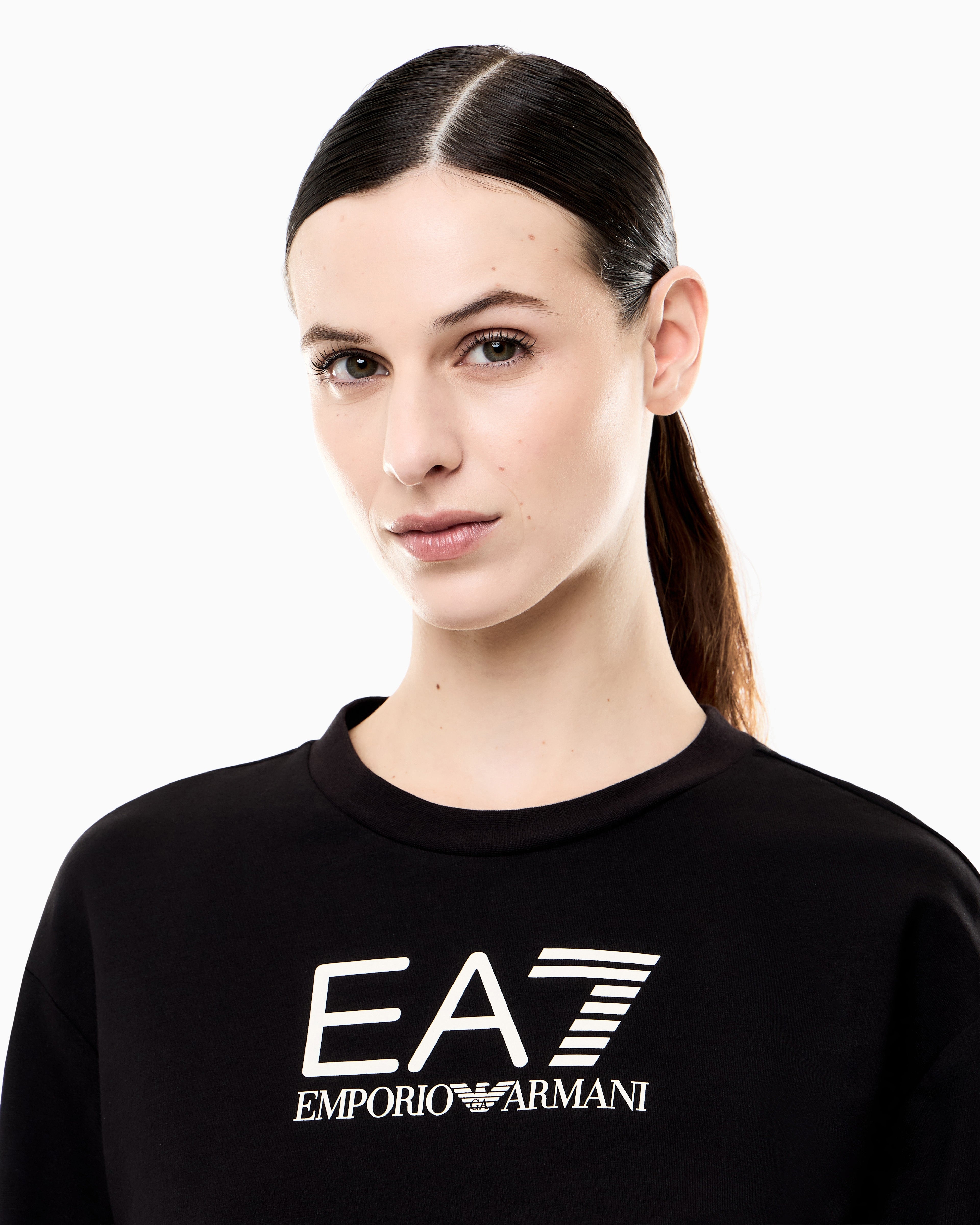 EA7 Stretch cotton-jersey T-shirt and shorts set