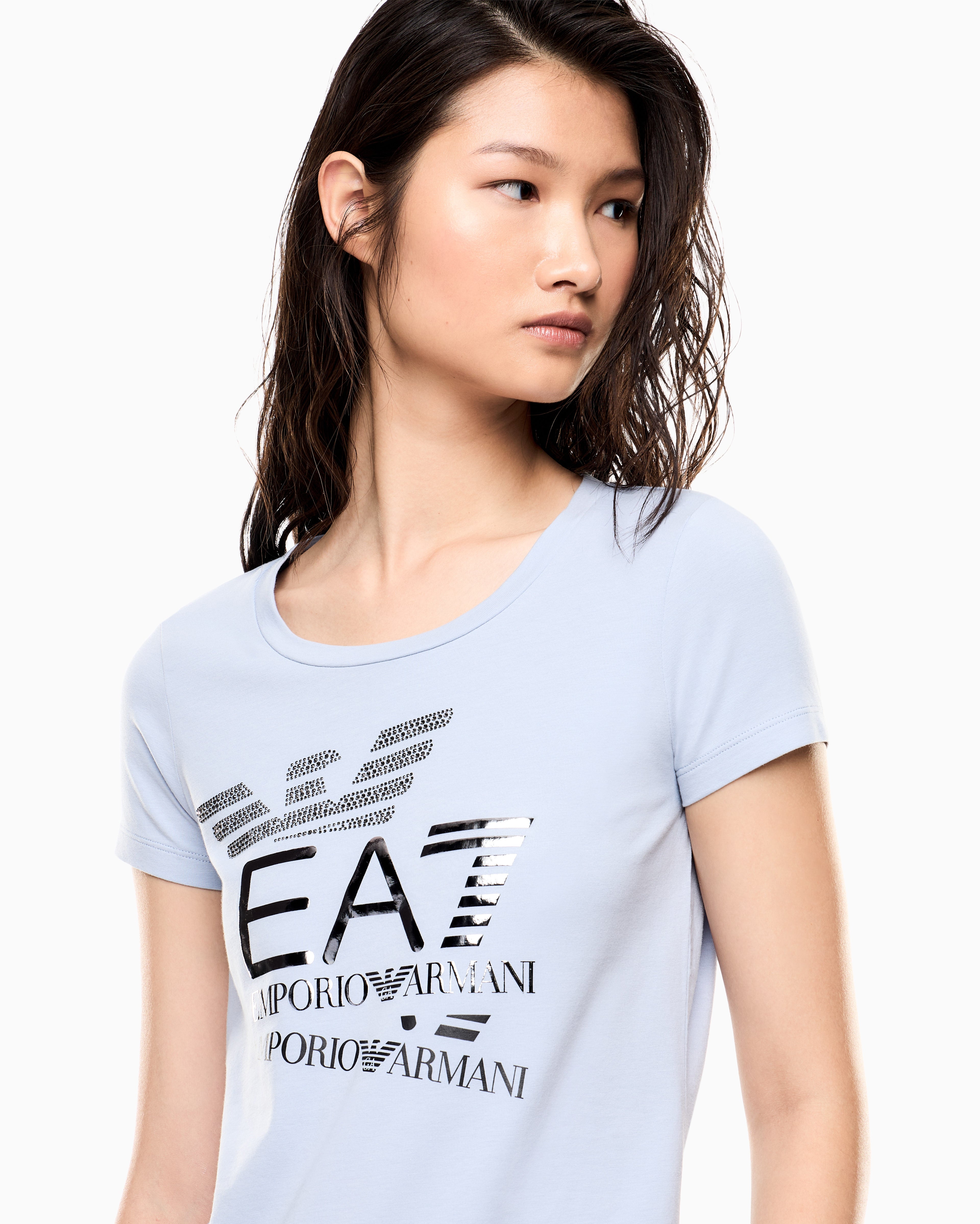 EA7 T-shirt "Logo Series" slim fit short sleeve cotton jersey