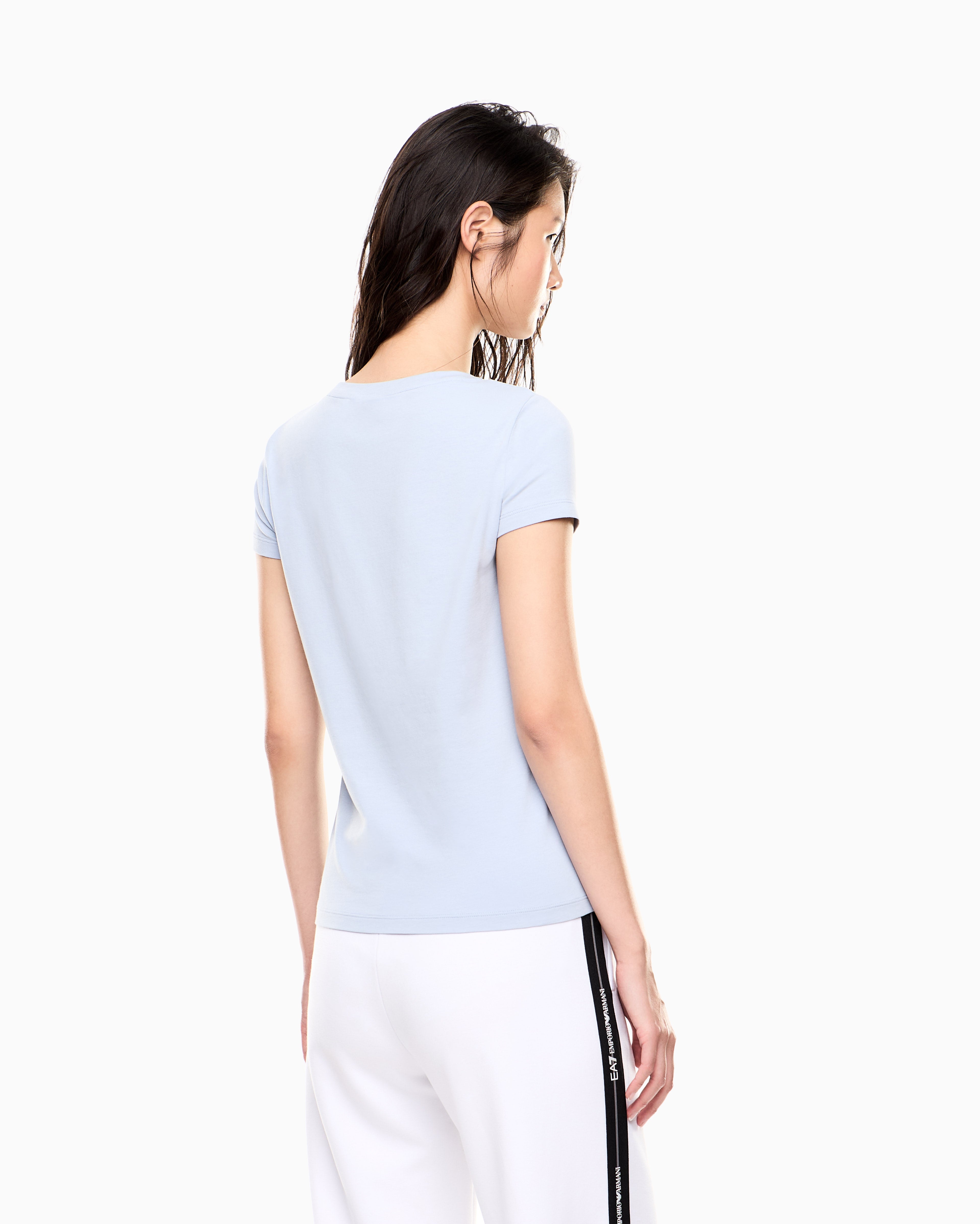 EA7 Logo Series stretch-jersey T-shirt