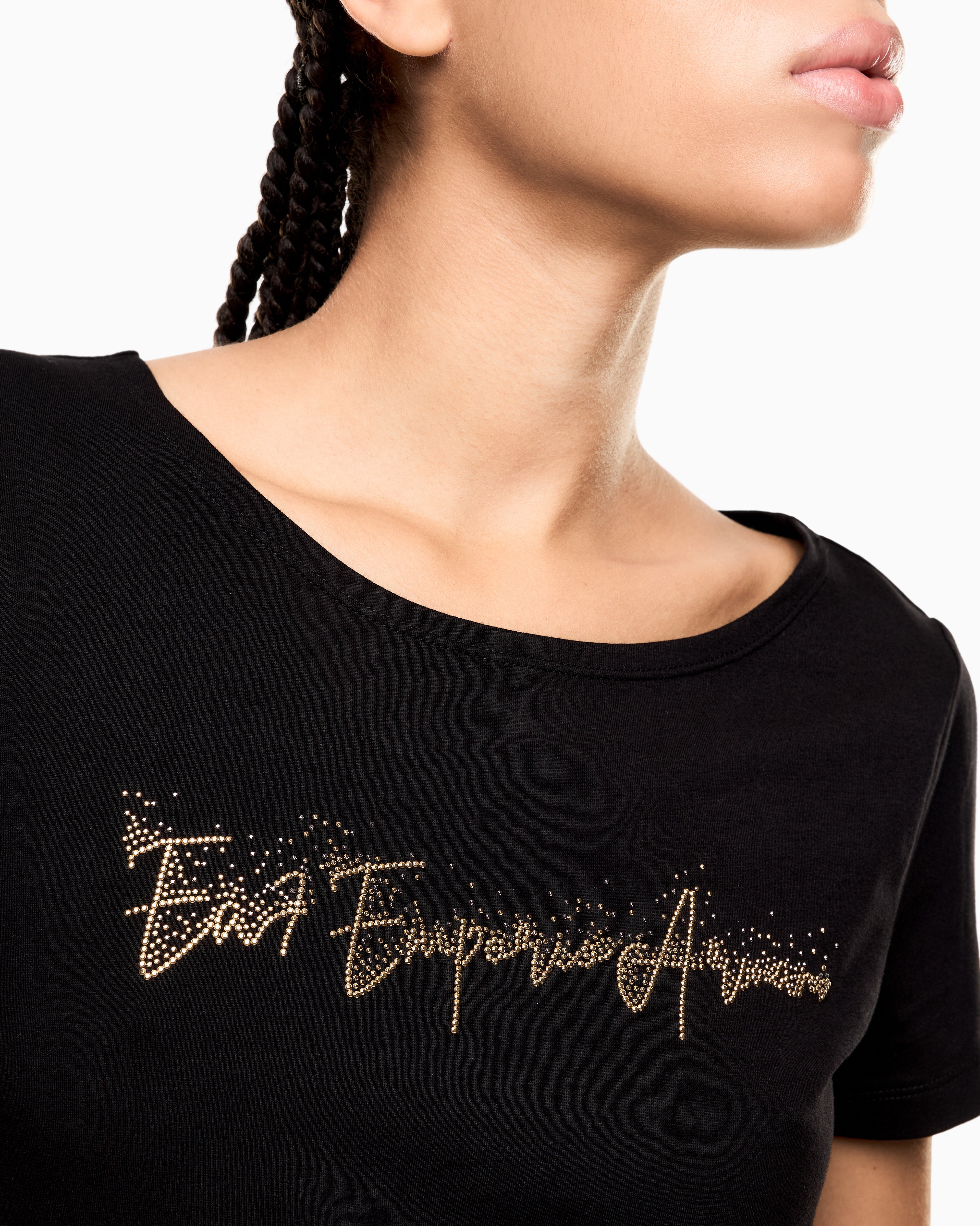 EA7 Logo Series stretch-jersey T-shirt with signature logo