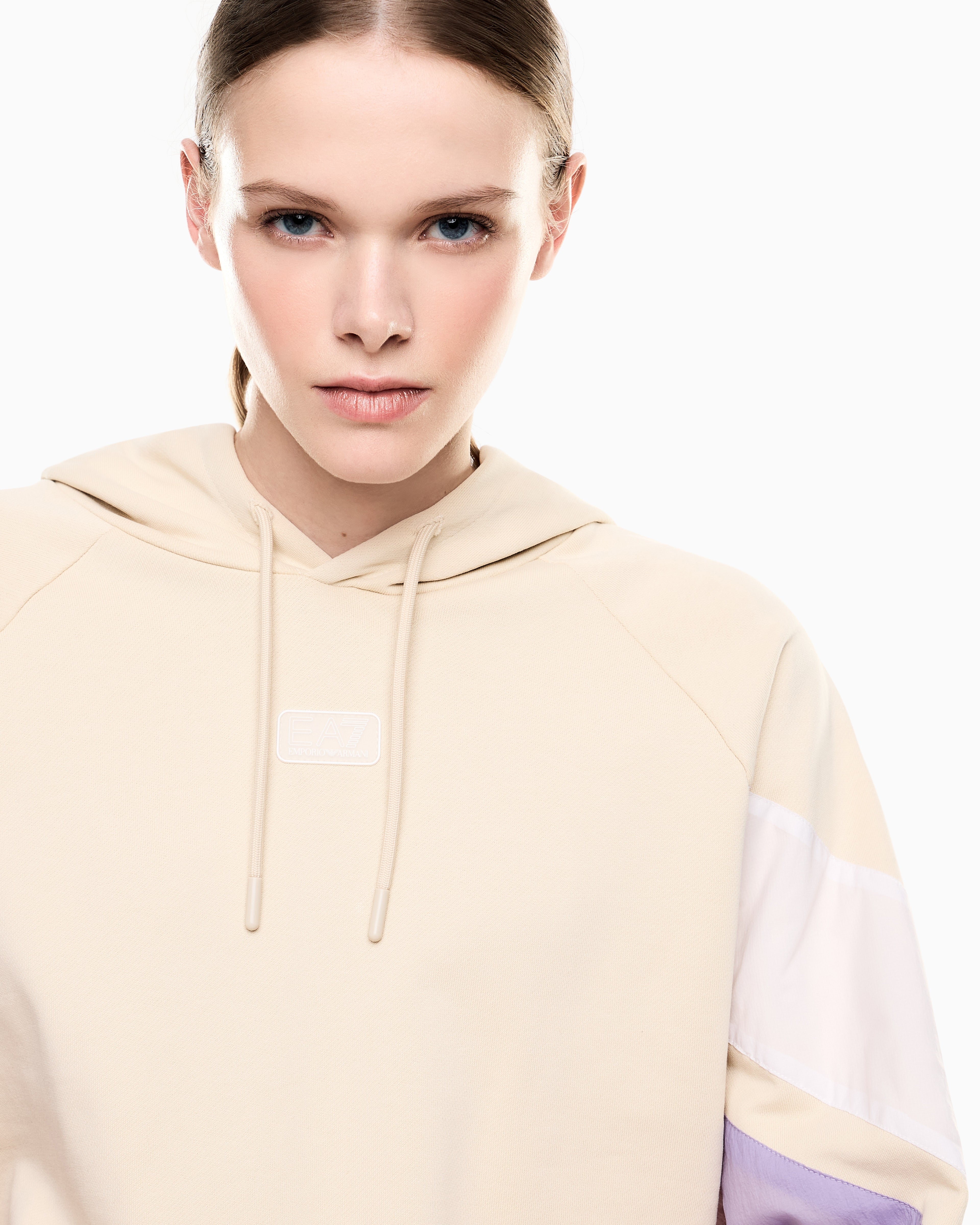 EA7 Cotton-blend hooded sweatshirt