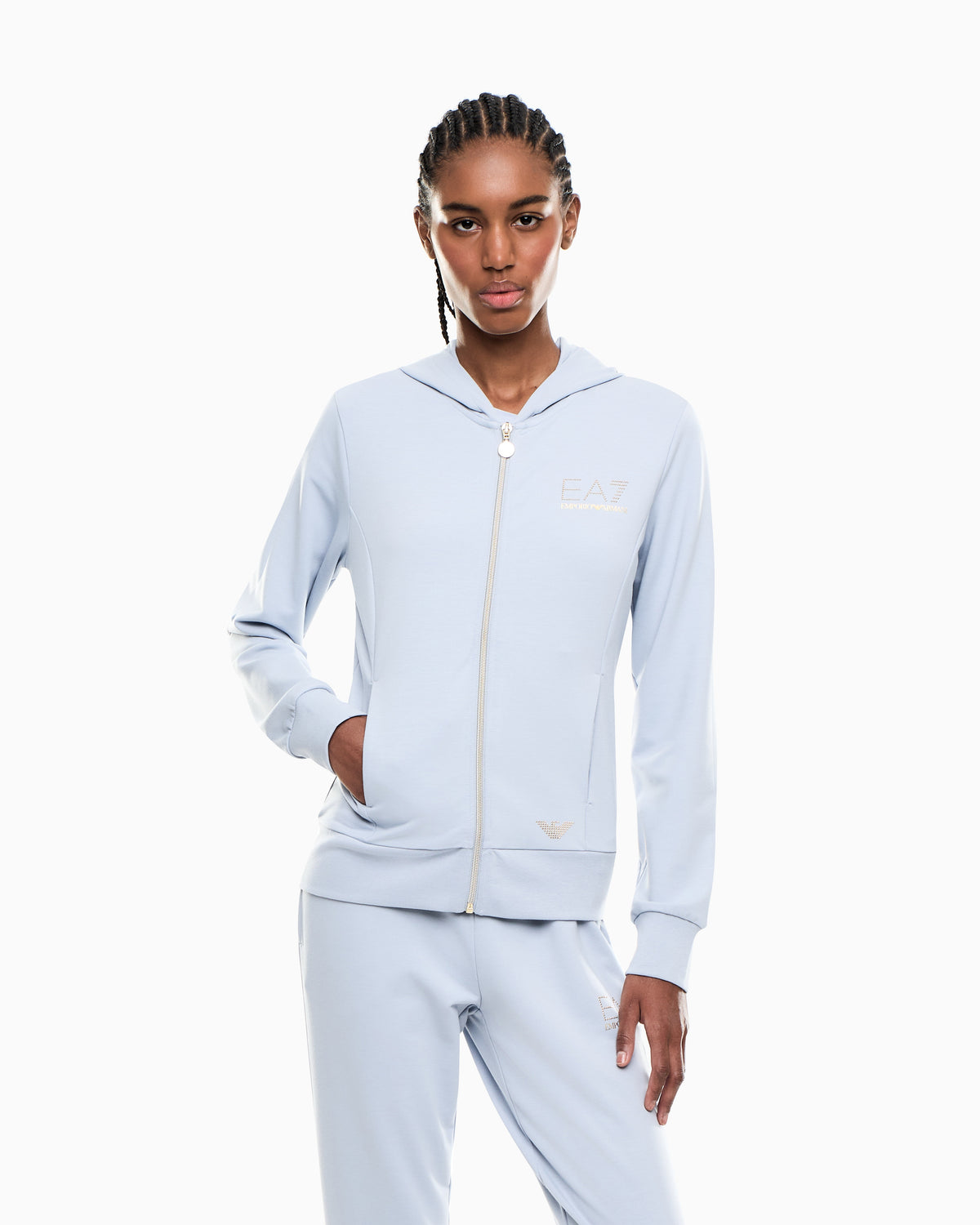EA7 Evolution hooded sweatshirt in a stretch viscose-blend